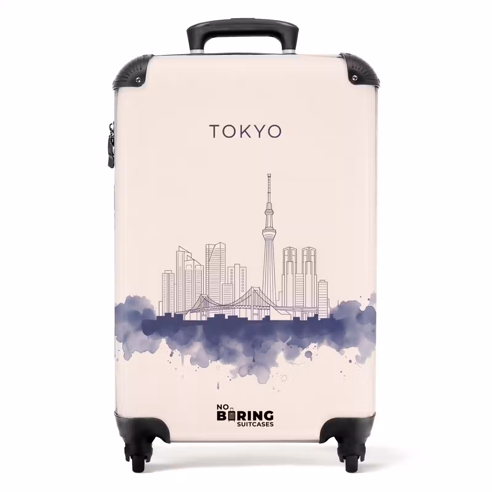 Koffer - Tokyo - Skyline - Stad - Abstract - Blauw - Tokyo - Skyline - Stad - Abstract - Blauw NBS - Handbagage koffer - Volwassenen Unisex middel