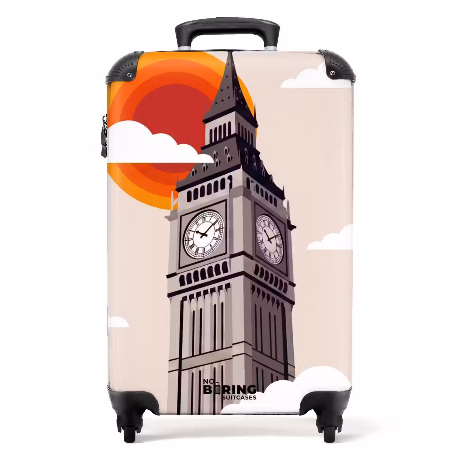 Koffer - Toren - Klok - Londen - Architectuur - Retro - Toren - Klok - Londen - Architectuur - Retro NBS - Handbagage koffer - Volwassenen Unisex middel