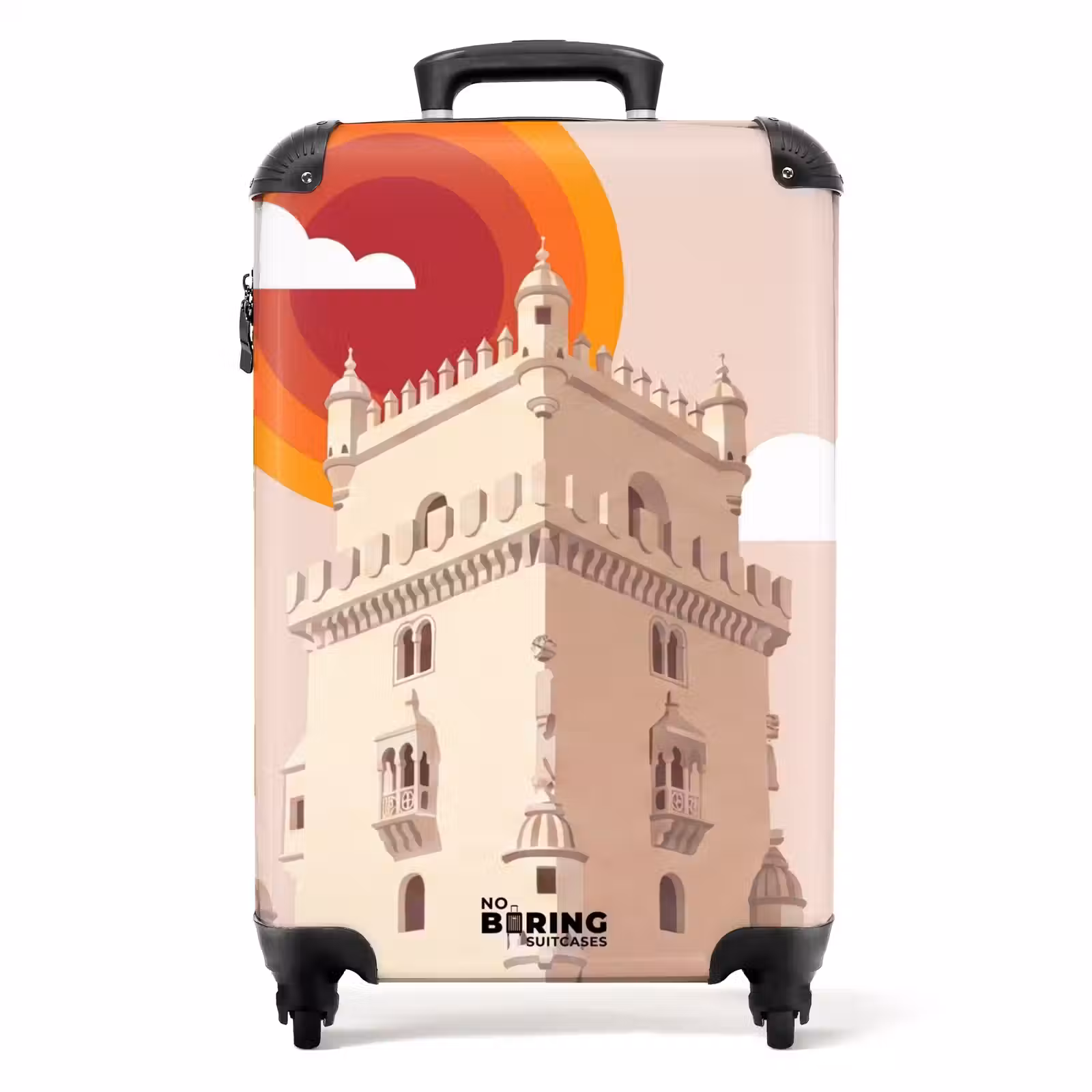 Koffer - Toren - Rivier - Architectuur - Modern - Oranje - Toren - Rivier - Architectuur - Modern - Oranje NBS - Handbagage koffer - Volwassenen Unisex middel