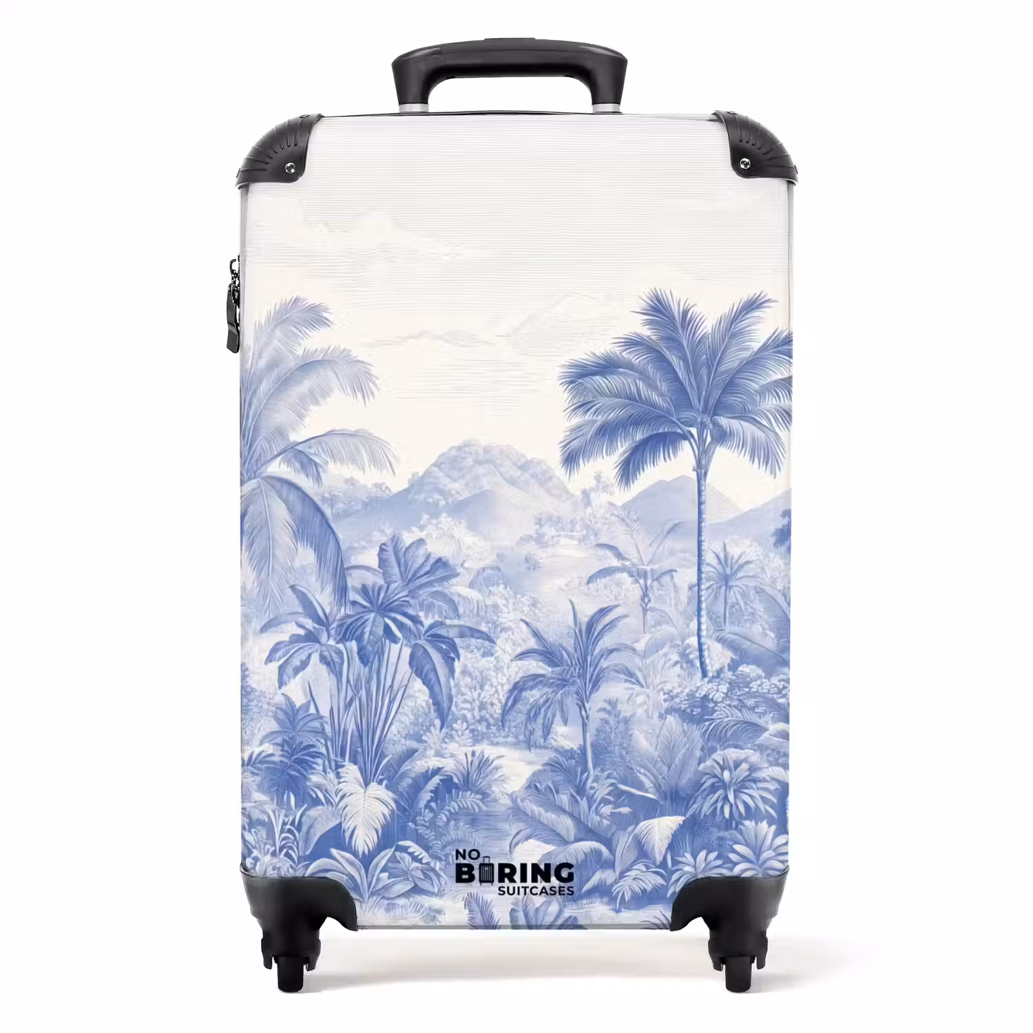 Tropisch - Jungle - Blauw NBS - Handbagage koffer - Volwassenen Unisex middel -productfoto_recht