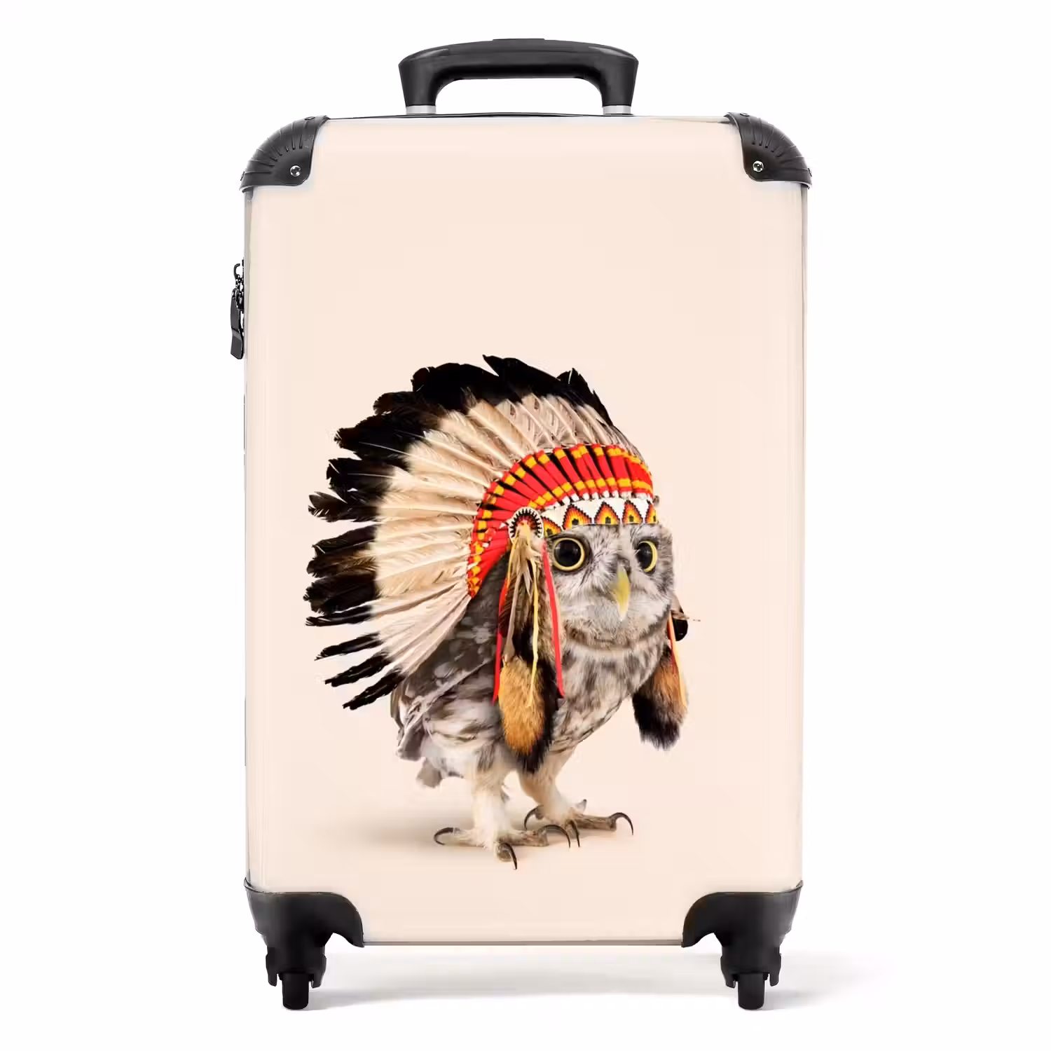 Uil als Indiaan NBS - Handbagage koffer - Unisex middel -productfoto_recht
