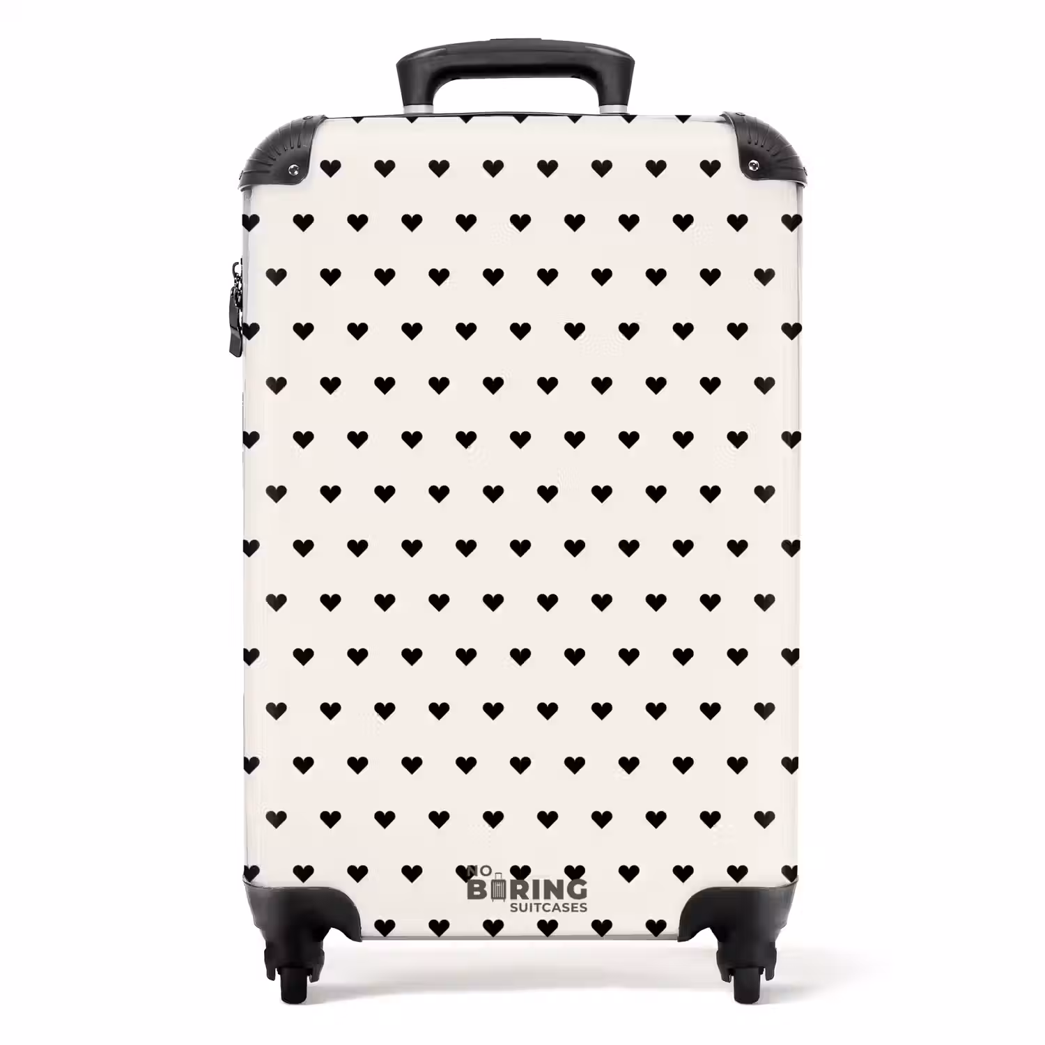 Valentijn hartjes zwart wit NBS - Handbagage koffer - Kinderen Unisex middel -productfoto_recht