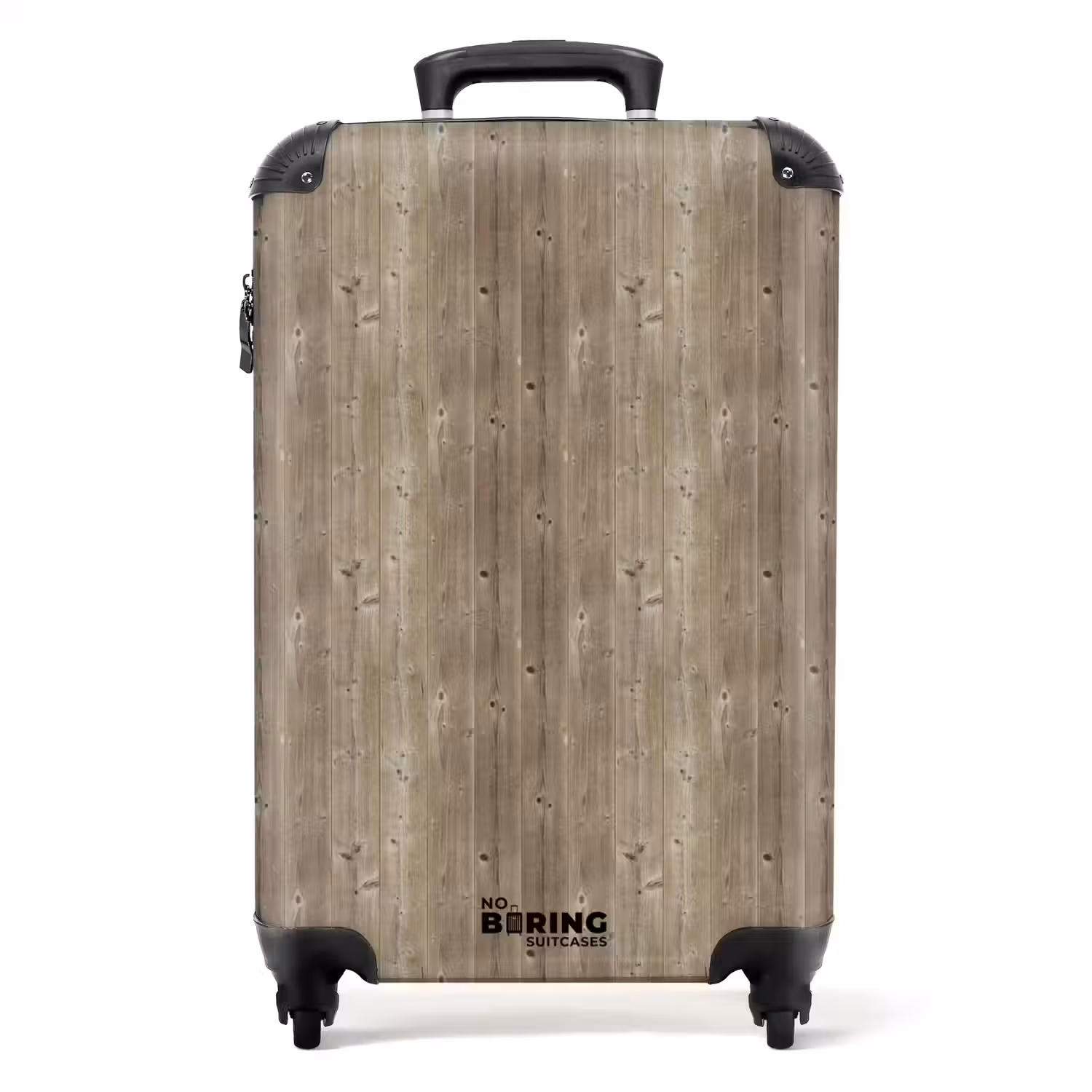 Vergrijsd vurenhout met ruwe textuur NBS - Handbagage koffer - Volwassenen Unisex middel -productfoto_recht