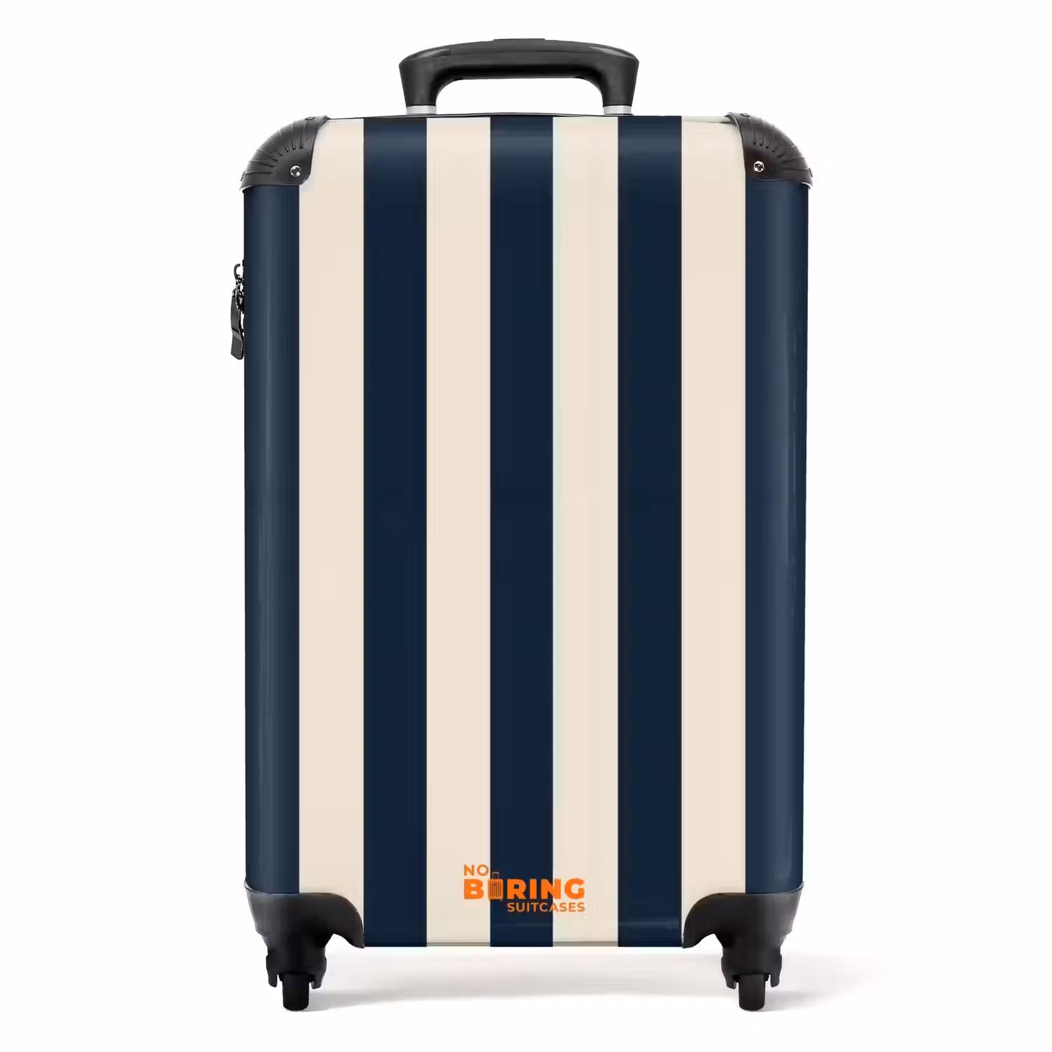 Verticale strepen - Blauw - Crème NBS - Handbagage koffer - Volwassenen Unisex middel -productfoto_recht