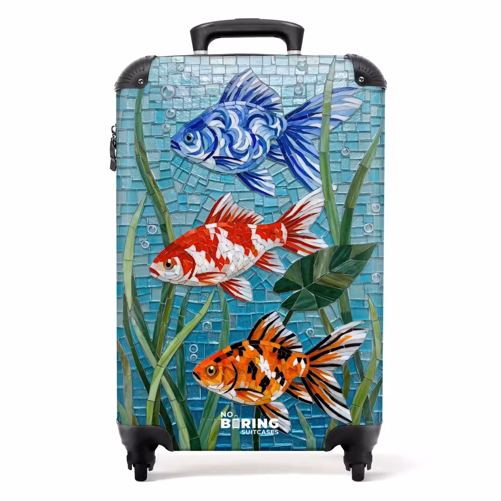 Koffer - Vis - Mozaïek - Onderwater - Kleurrijk - Dieren - Vis - Mozaïek - Onderwater - Kleurrijk - Dieren NBS - Handbagage koffer - Volwassenen Unisex middel