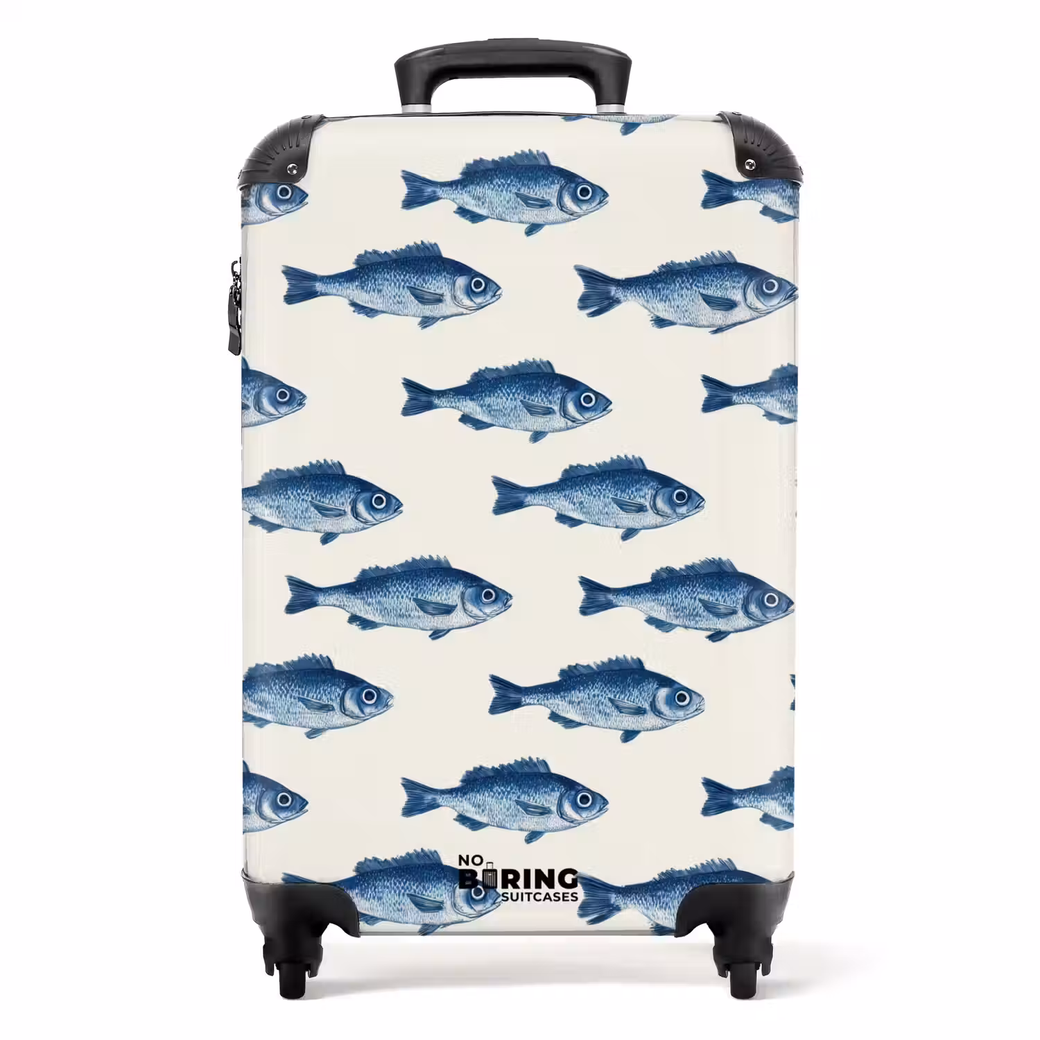 Vis - Patroon - Blauw NBS - Handbagage koffer - Volwassenen Unisex middel -productfoto_recht