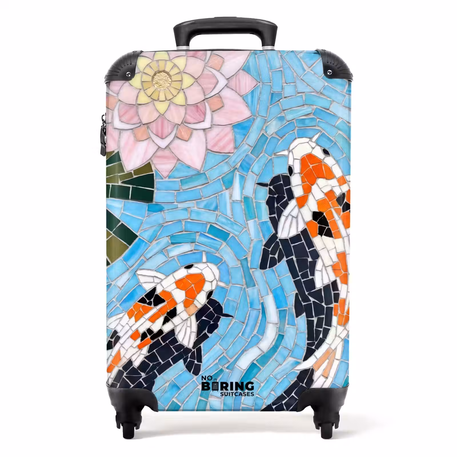 Koffer - Vis - Water - Natuur - Mozaïek - Blauw - Vis - Water - Natuur - Mozaïek - Blauw NBS - Handbagage koffer - Volwassenen Unisex middel