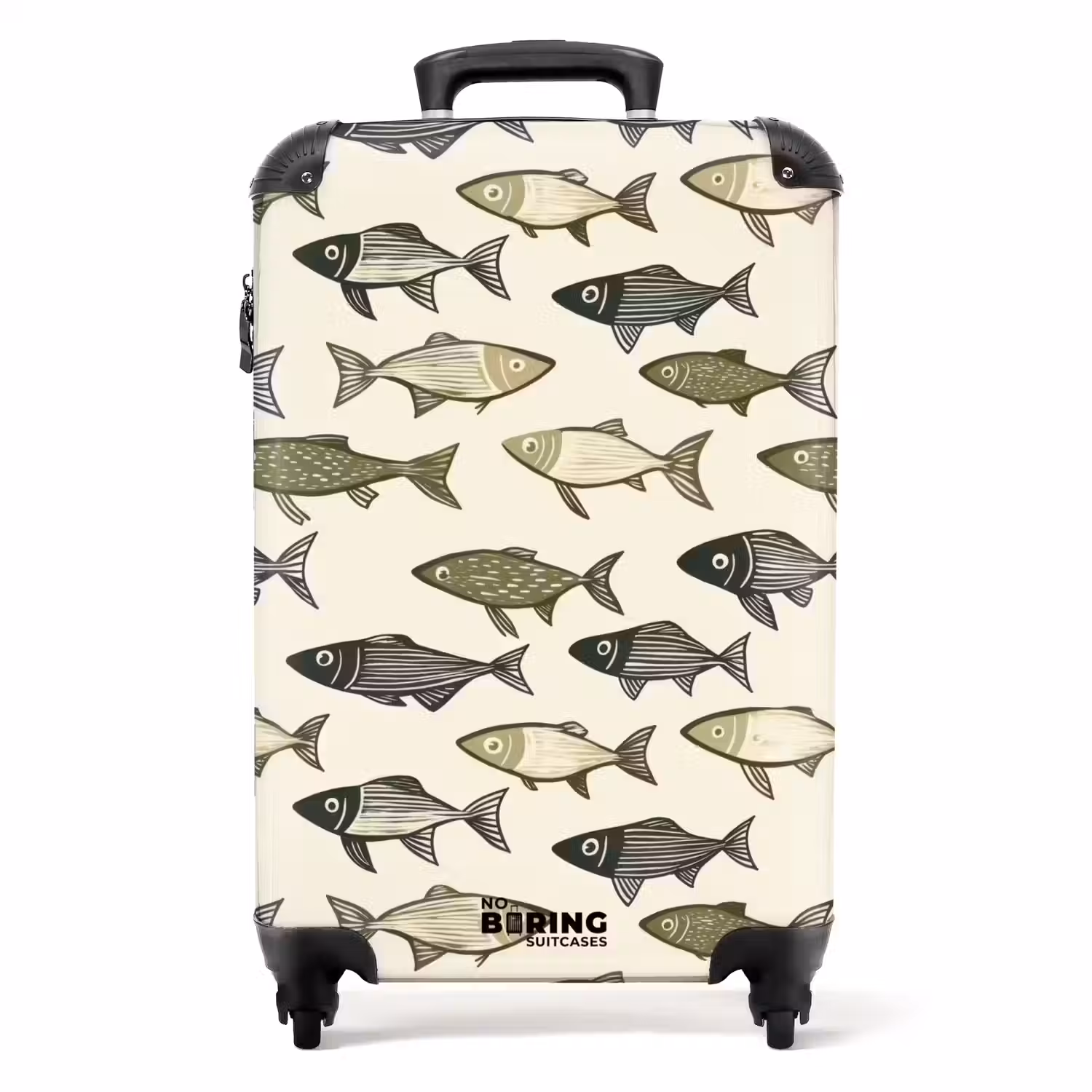 Vissen - Klassiek - Groen NBS - Handbagage koffer - Volwassenen Unisex middel -productfoto_recht