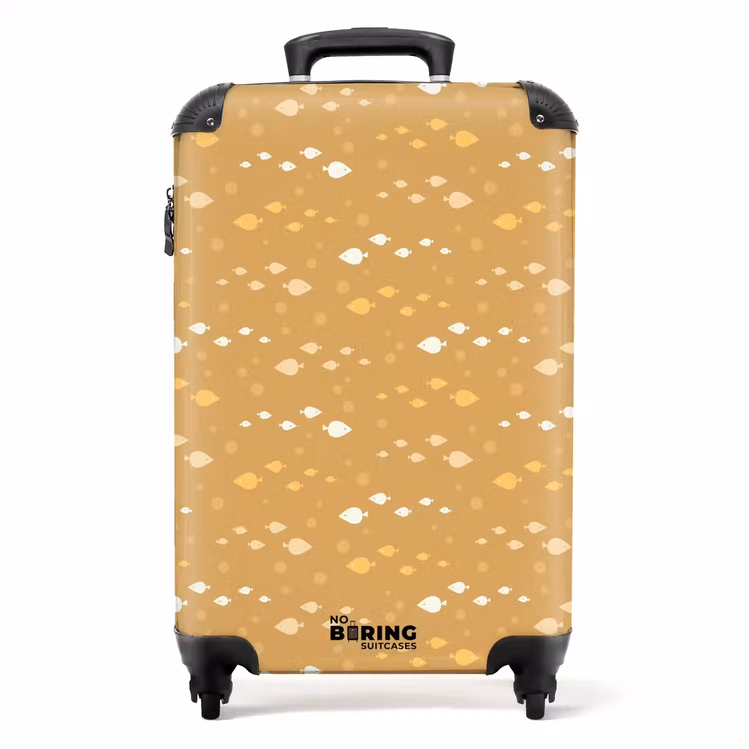 Vissen patroon beige NBS - Handbagage koffer - Kinderen Unisex middel -productfoto_recht