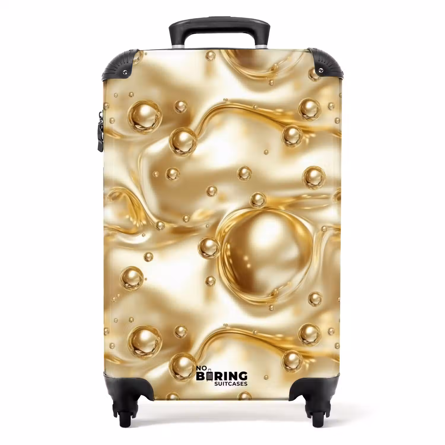 Vloeibaar - Druppels - Goud NBS - Handbagage koffer - Volwassenen Unisex middel -productfoto_recht