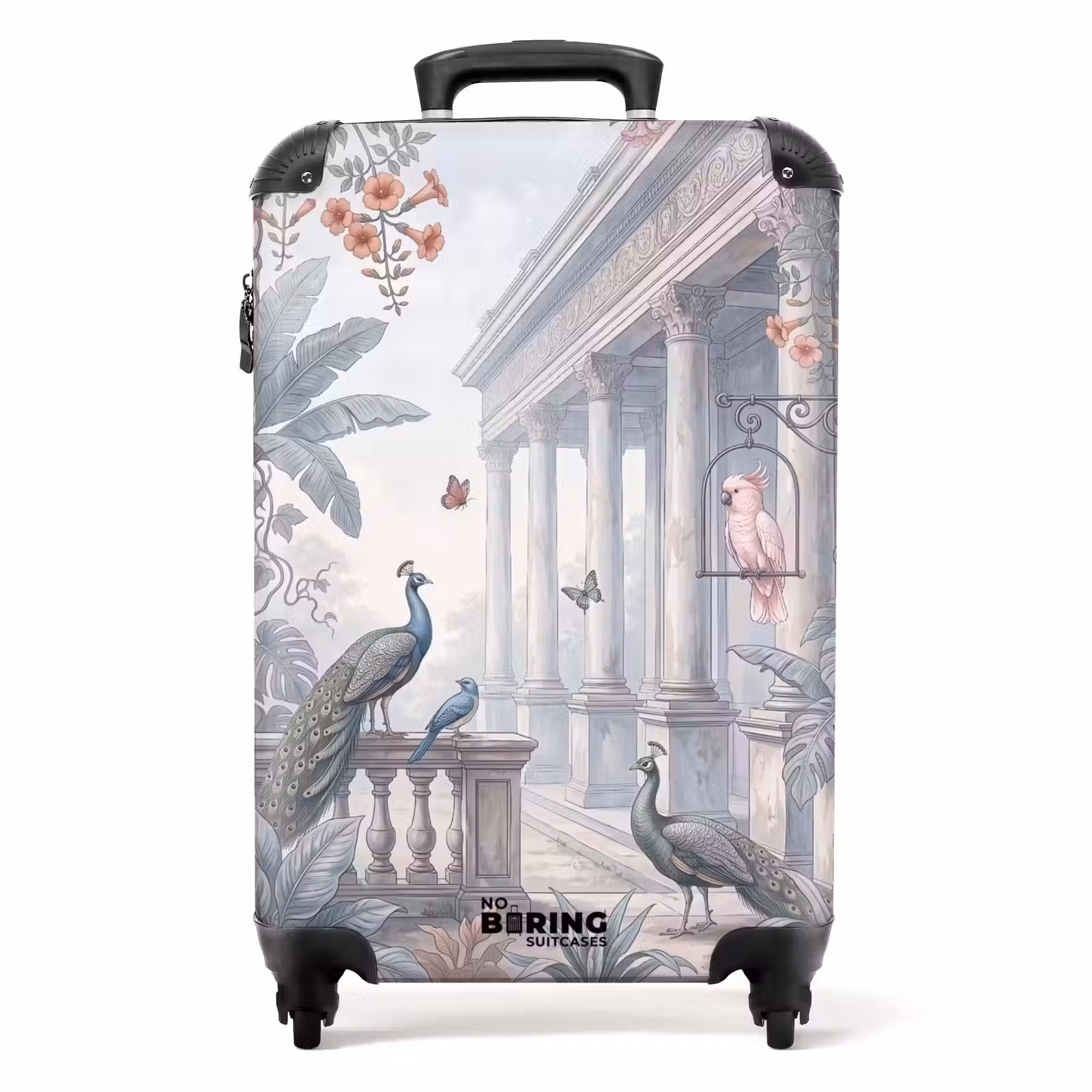Koffer - Vogel - Pauw - Architectuur - Klassiek - Groen - Vogel - Pauw - Architectuur - Klassiek - Groen NBS - Handbagage koffer - Volwassenen Unisex middel