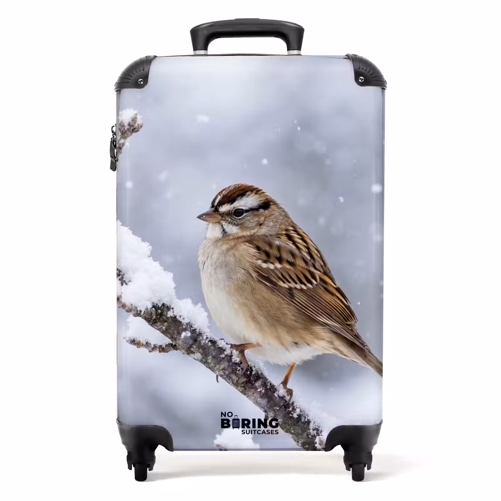 Koffer - Vogel - Tak - Sneeuw - Winter - Vogel - Tak - Sneeuw - Winter NBS - Handbagage koffer - Volwassenen Unisex middel