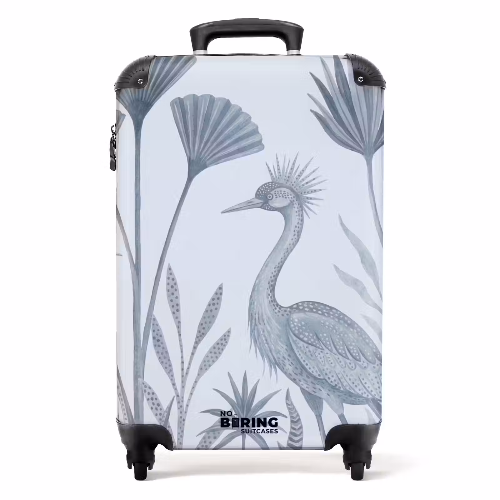 Koffer - Vogel - Tropisch - Illustratie - Blauwgrijs - Natuur - Vogel - Tropisch - Illustratie - Blauwgrijs - Natuur NBS - Handbagage koffer - Volwassenen Unisex middel