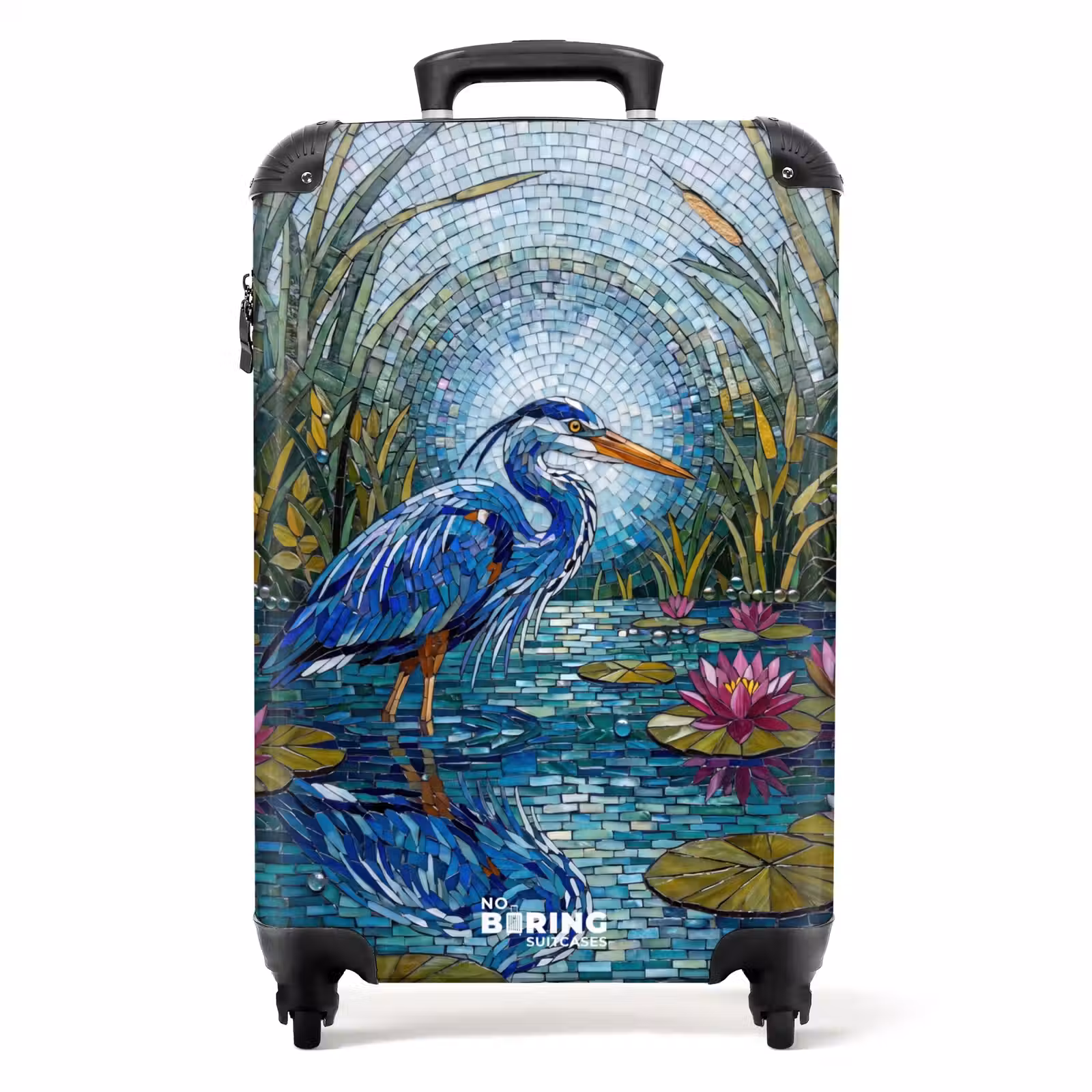 Koffer - Vogel - Water - Natuur - Abstract - Blauw - Vogel - Water - Natuur - Abstract - Blauw NBS - Handbagage koffer - Volwassenen Unisex middel