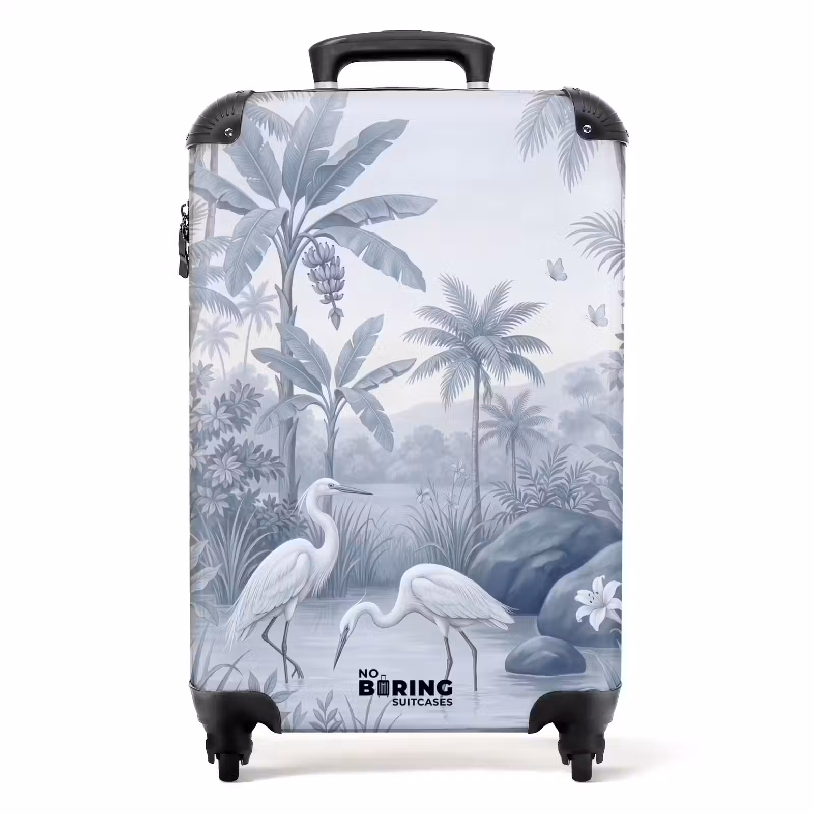 Koffer - Vogel - Water - Tropisch - Natuur - Blauw - Vogel - Water - Tropisch - Natuur - Blauw NBS - Handbagage koffer - Volwassenen Unisex middel