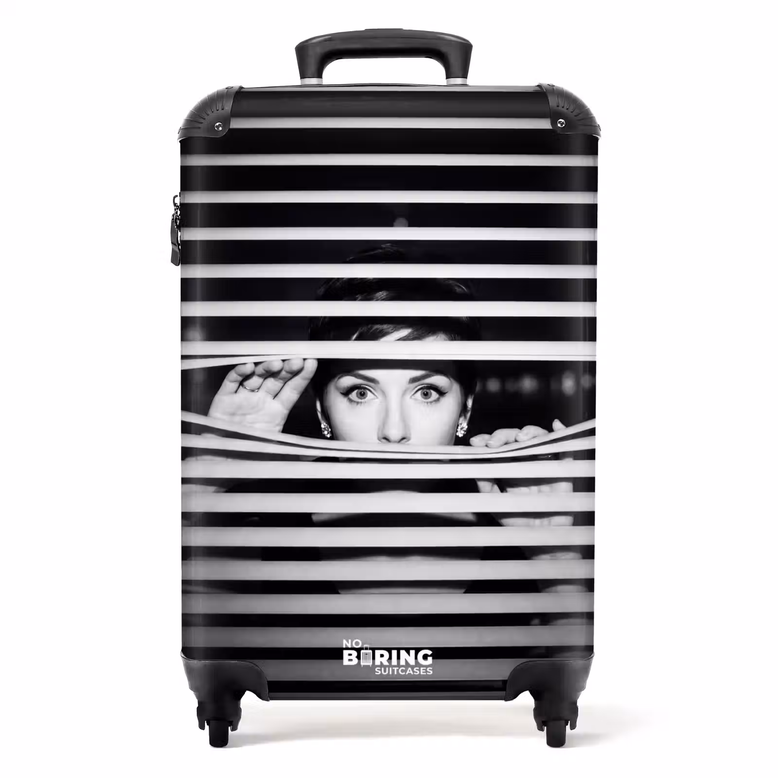 Koffer - Vrouw - Jaloezieën - Portret - Zwart-wit - Vrouw - Jaloezieën - Portret - Zwart-wit NBS - Handbagage koffer - Volwassenen Unisex middel