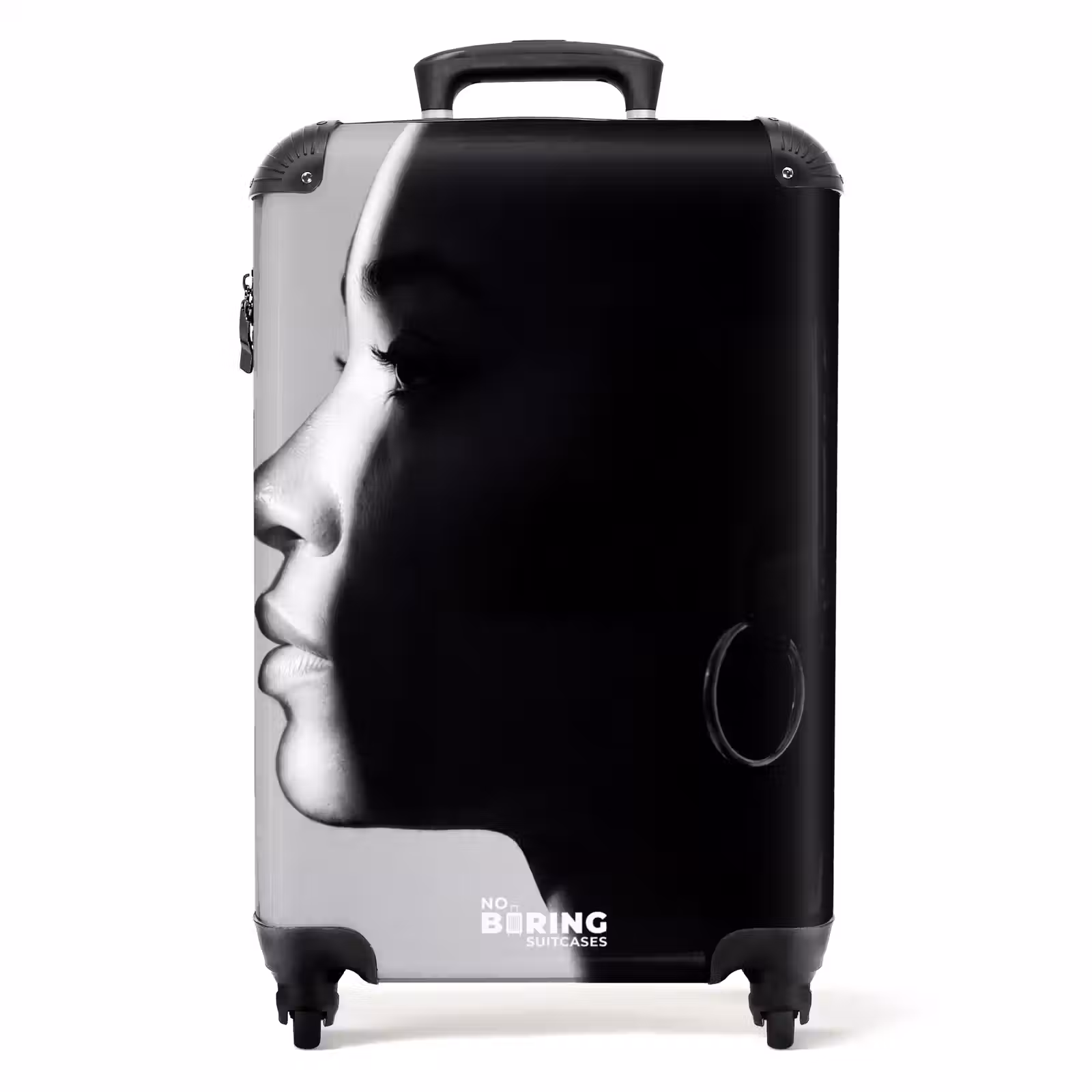 Koffer - Vrouw - Profiel - Mensen - Zwart-wit - Vrouw - Profiel - Mensen - Zwart-wit NBS - Handbagage koffer - Volwassenen Unisex middel