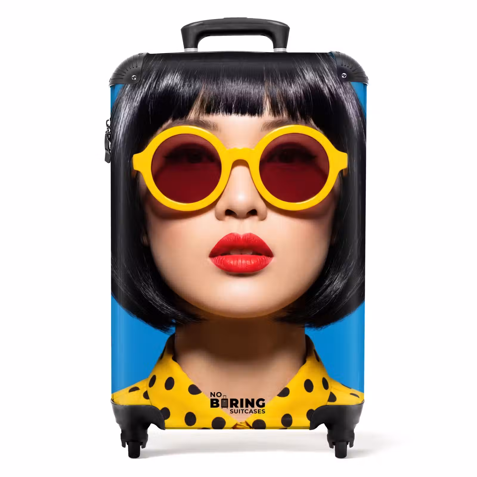 Koffer - Vrouw - Zonnebril - Pop Art - Portret - Geel - Vrouw - Zonnebril - Pop Art - Portret - Geel NBS - Handbagage koffer - Volwassenen Unisex middel