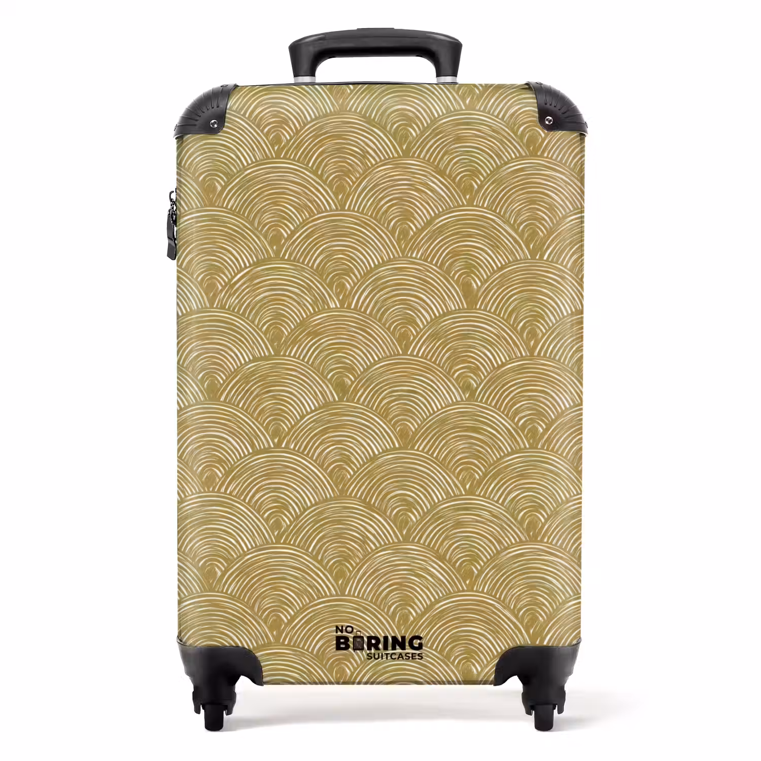 Waaier - Geometrisch - Groen NBS - Handbagage koffer - Volwassenen Unisex middel -productfoto_recht