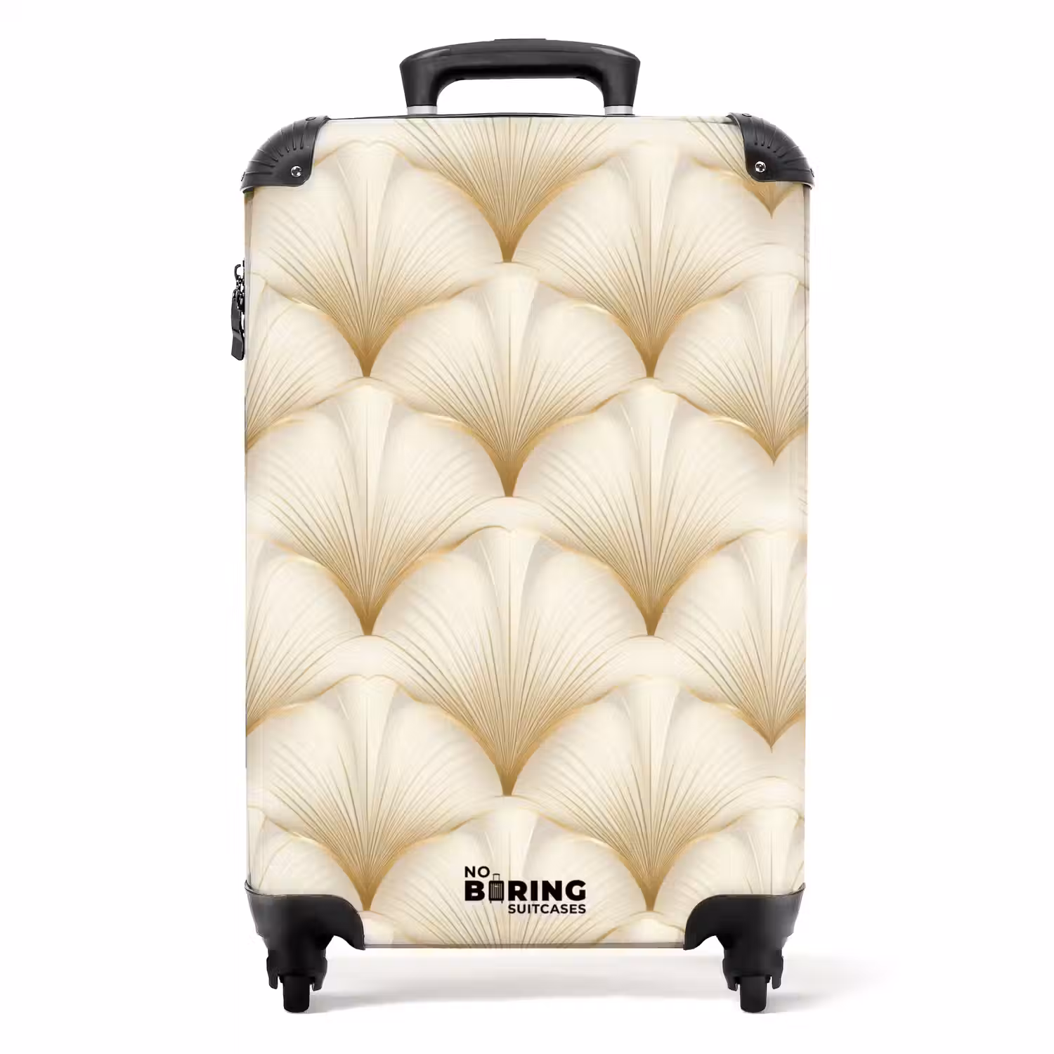 Waaier - Motief - Goud NBS - Handbagage koffer - Volwassenen Unisex middel -productfoto_recht