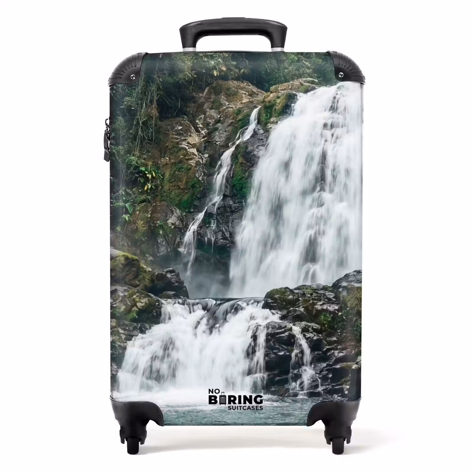 Koffer - Waterval - Bos - Natuur - Groen - Waterval - Bos - Natuur - Groen NBS - Handbagage koffer - Volwassenen Unisex middel