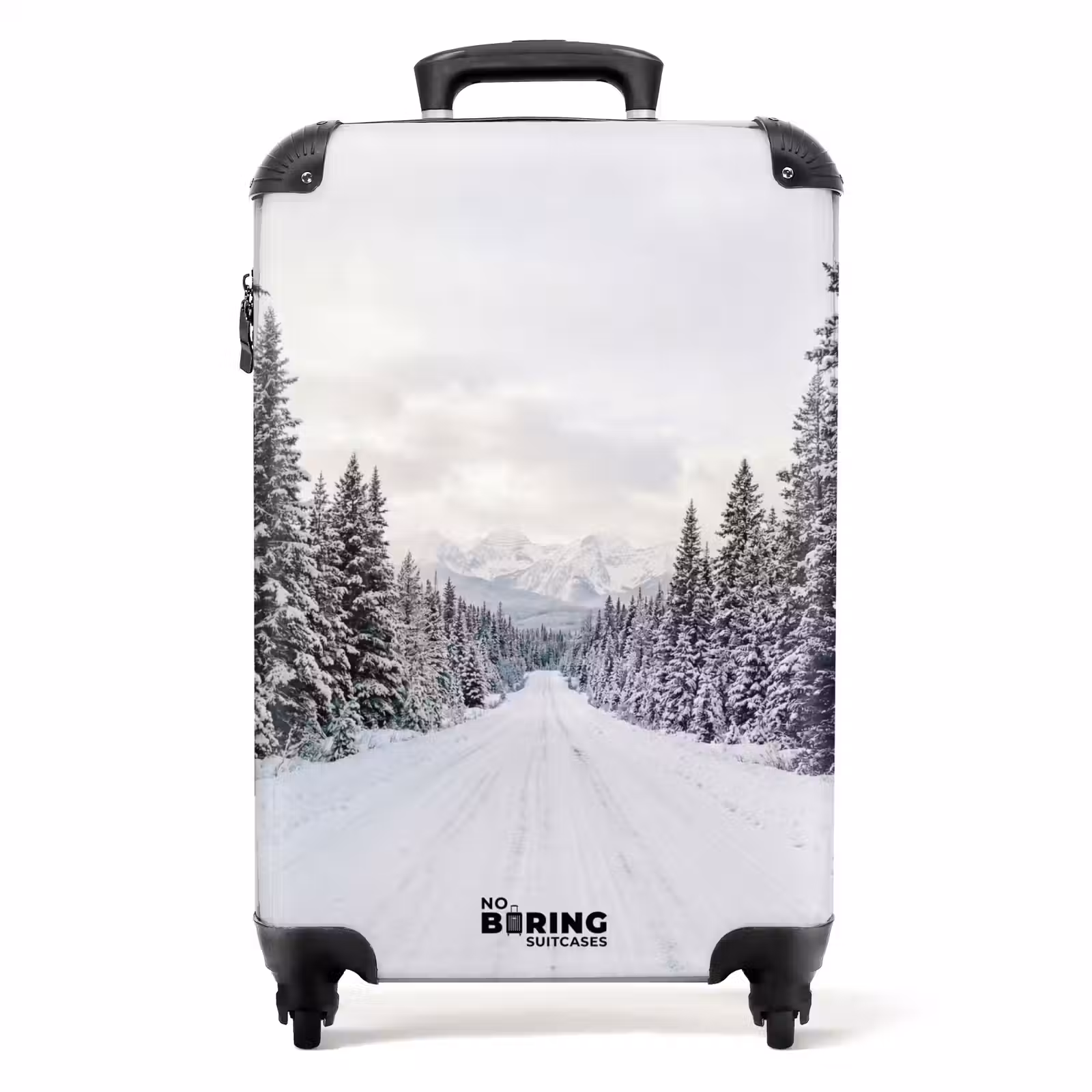 Koffer - Weg - Sneeuw - Naaldbos - Winter - Avontuurlijk - Weg - Sneeuw - Naaldbos - Winter - Avontuurlijk NBS - Handbagage koffer - Volwassenen Unisex middel