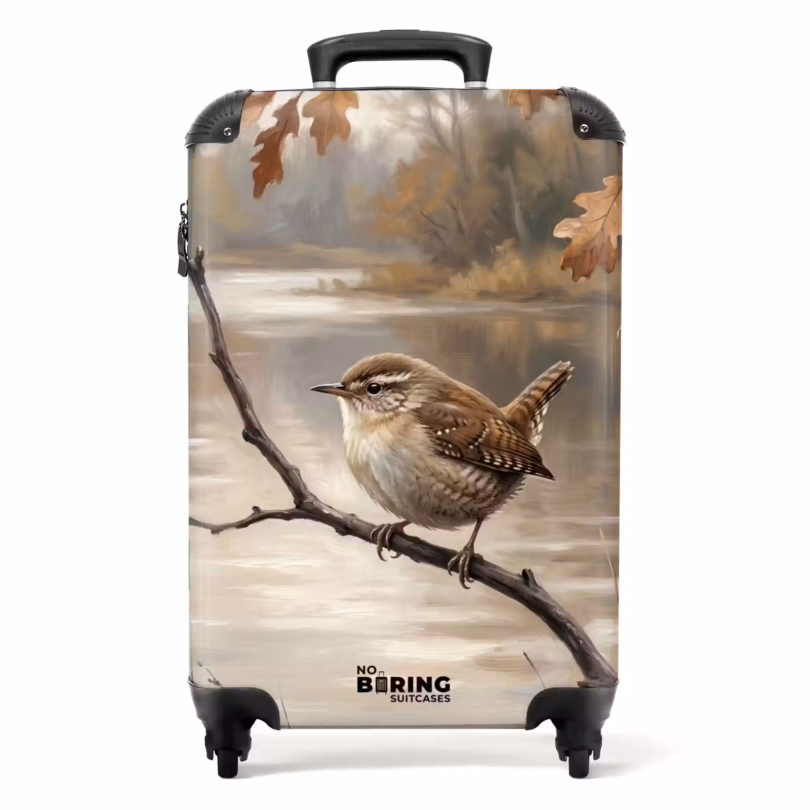 Koffer - Winterkoninkje - Tak - Rivier - Natuur - Sfeervol - Winterkoninkje - Tak - Rivier - Natuur - Sfeervol NBS - Handbagage koffer - Volwassenen Unisex middel