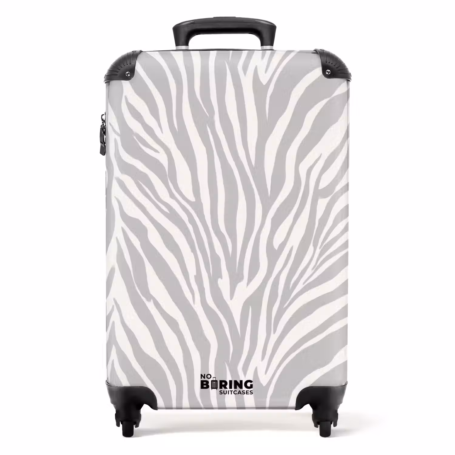 Zebra - Motief - Grijs NBS - Handbagage koffer - Volwassenen Unisex middel -productfoto_recht