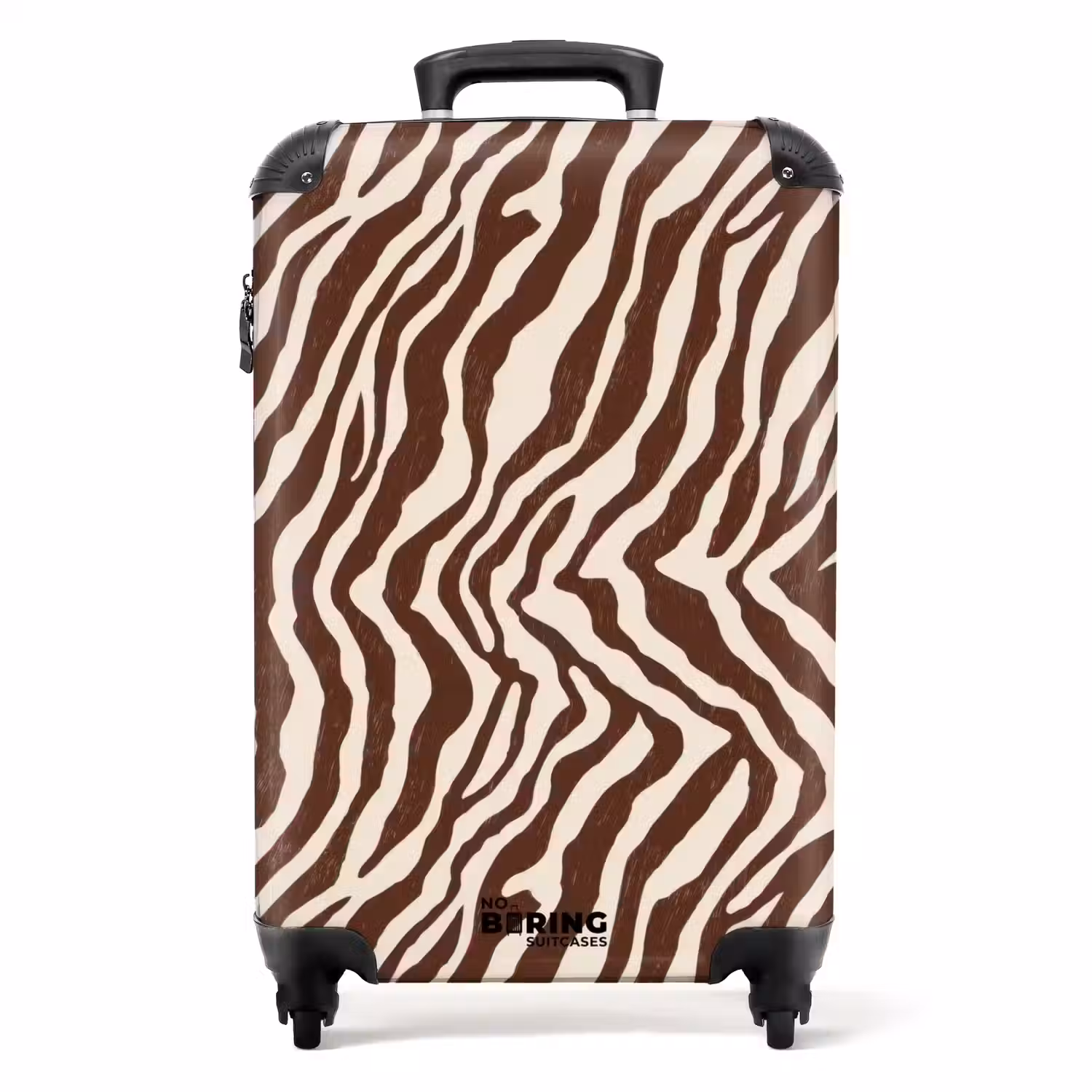Zebra - Patroon - Zwart - Wit NBS - Handbagage koffer - Volwassenen Unisex middel -productfoto_recht