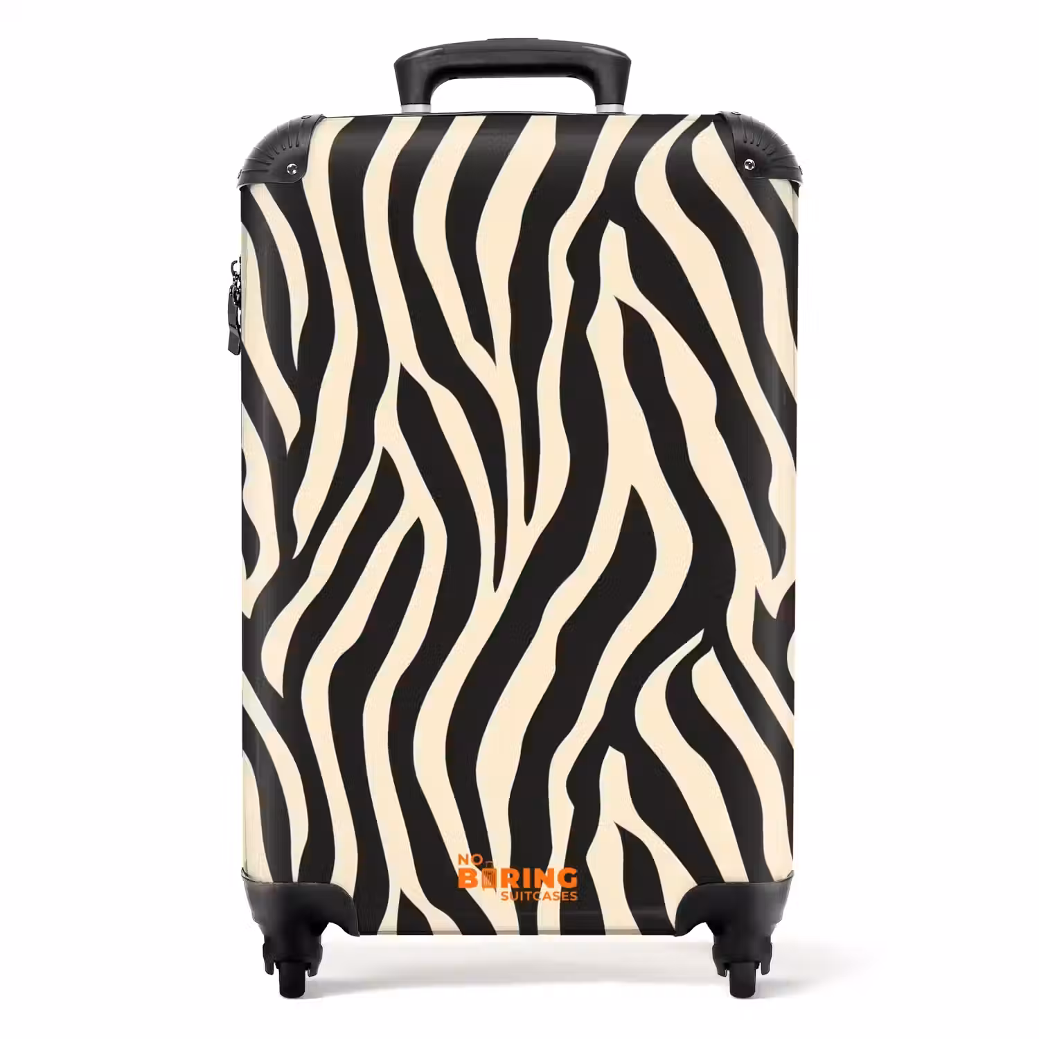 Zebra - Print - Klassiek - Zwart NBS - Handbagage koffer - Volwassenen Unisex middel -productfoto_recht