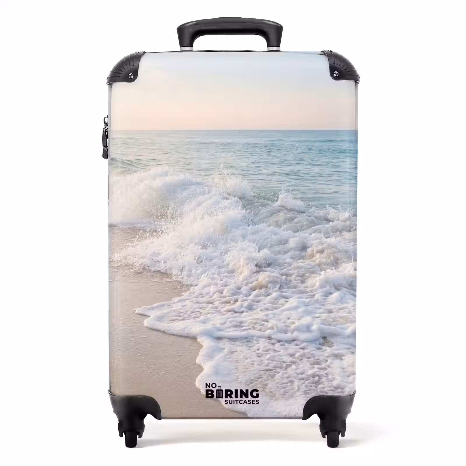 Koffer - Zee - Golven - Strand - Natuur - Wit - Zee - Golven - Strand - Natuur - Wit NBS - Handbagage koffer - Volwassenen Unisex middel