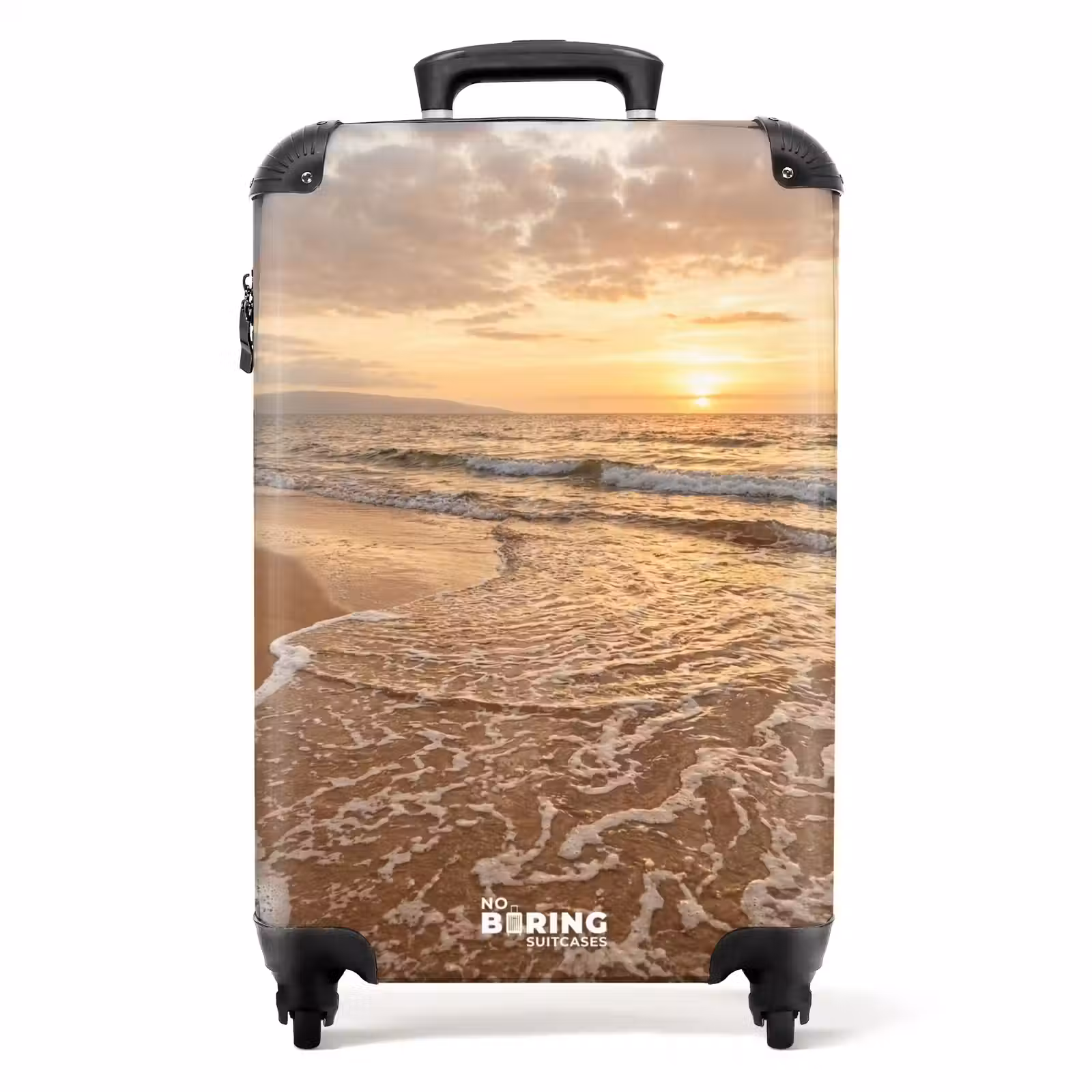 Koffer - Zee - Kustlijn - Wolken - Landschap - Oranje - Zee - Kustlijn - Wolken - Landschap - Oranje NBS - Handbagage koffer - Volwassenen Unisex middel
