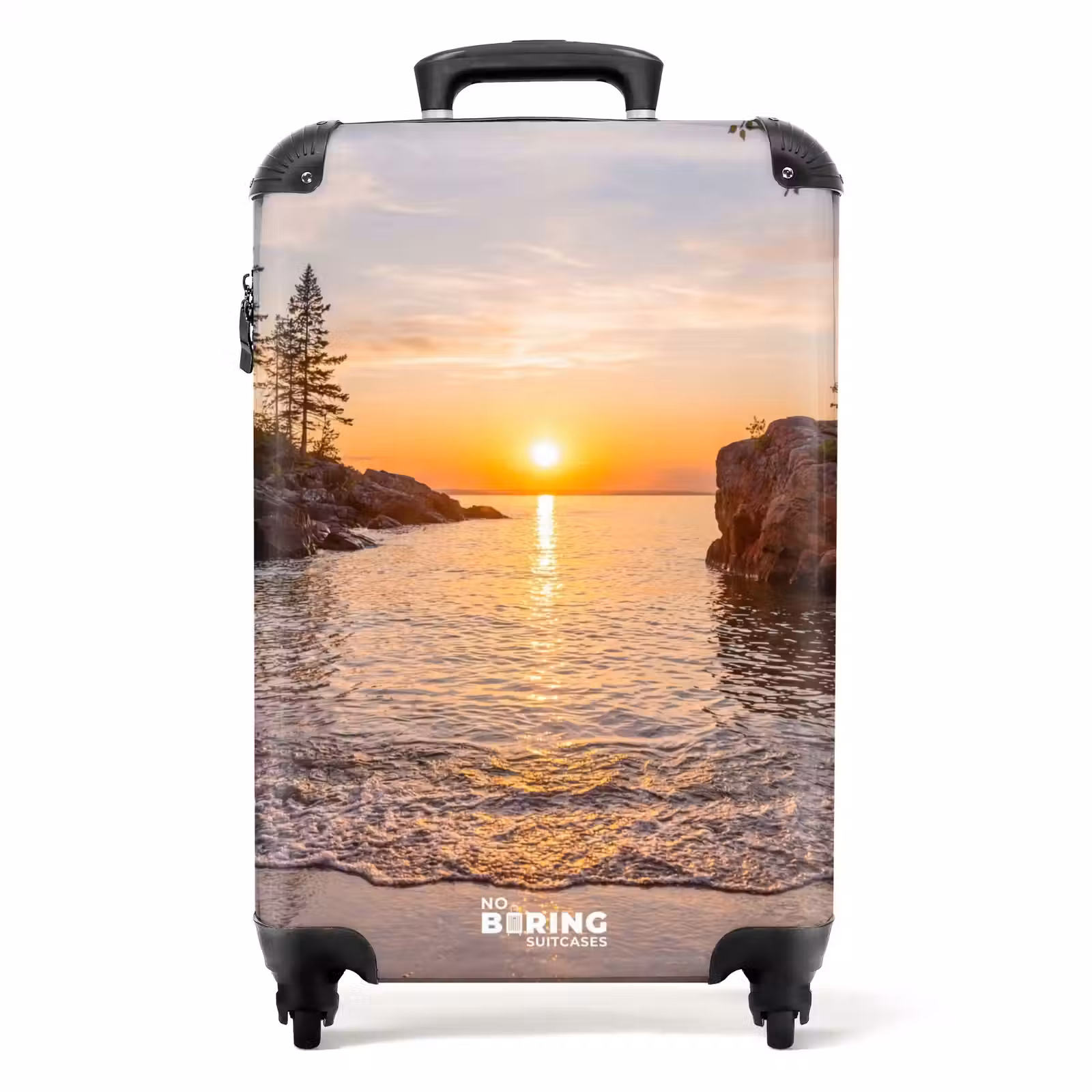 Koffer - Zonsondergang - Kust - Water - Natuur - Oranje - Zonsondergang - Kust - Water - Natuur - Oranje NBS - Handbagage koffer - Volwassenen Unisex middel
