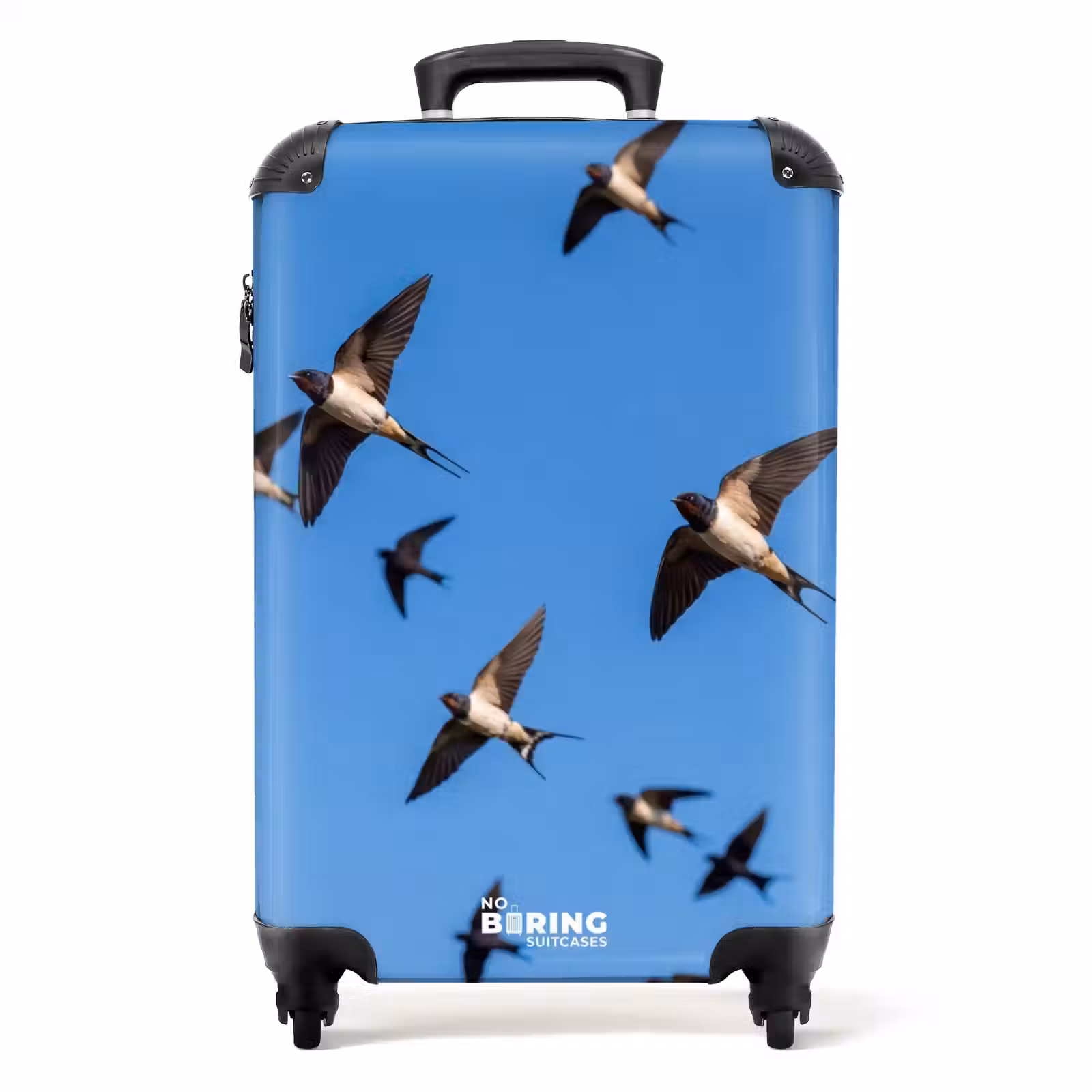Koffer - Zwaluwen - Vliegen - Blauw - Zwaluwen - Vliegen - Blauw NBS - Handbagage koffer - Volwassenen Unisex middel