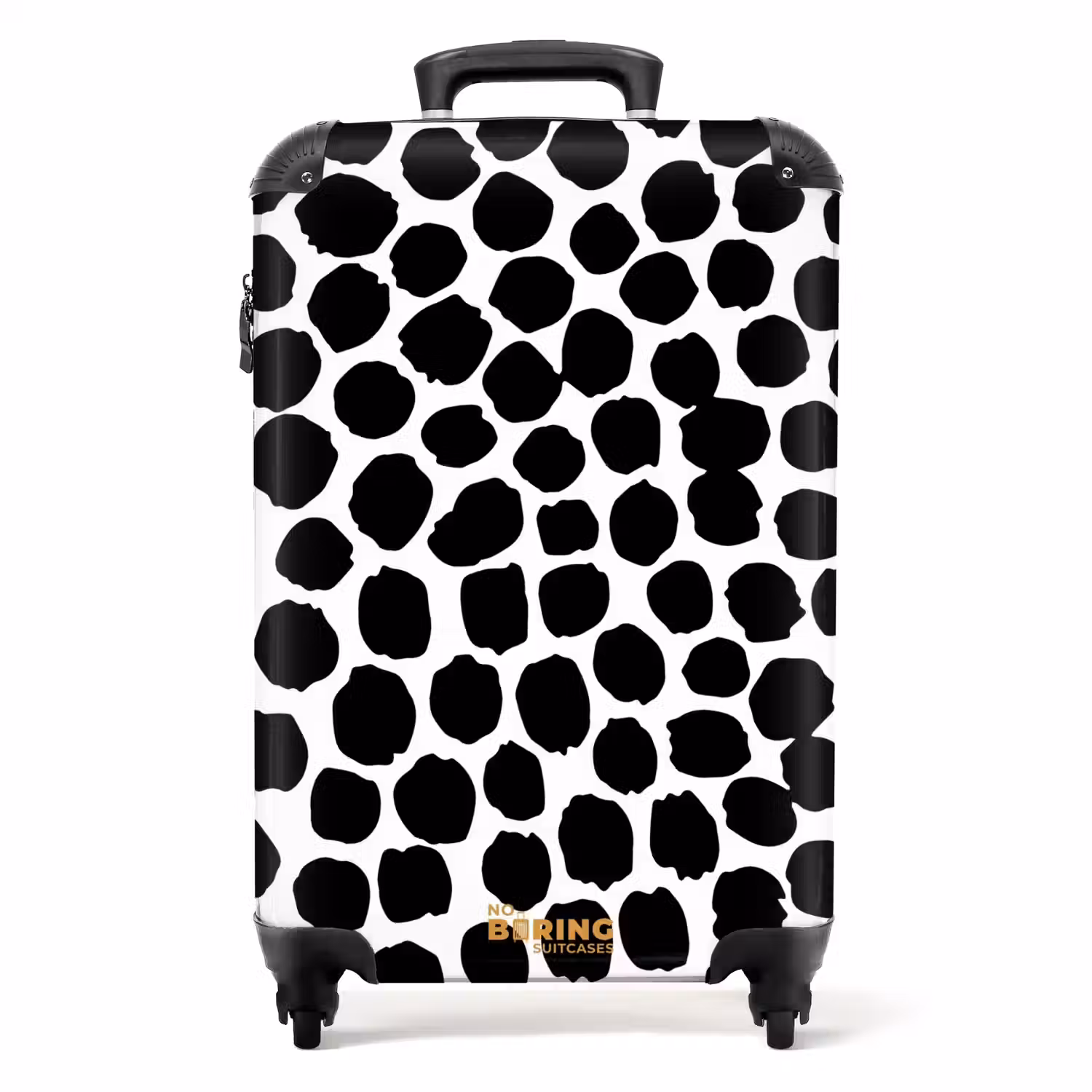 Zwarte stippen op een witte achtergrond NBS - Handbagage koffer - Volwassenen Unisex middel -productfoto_recht