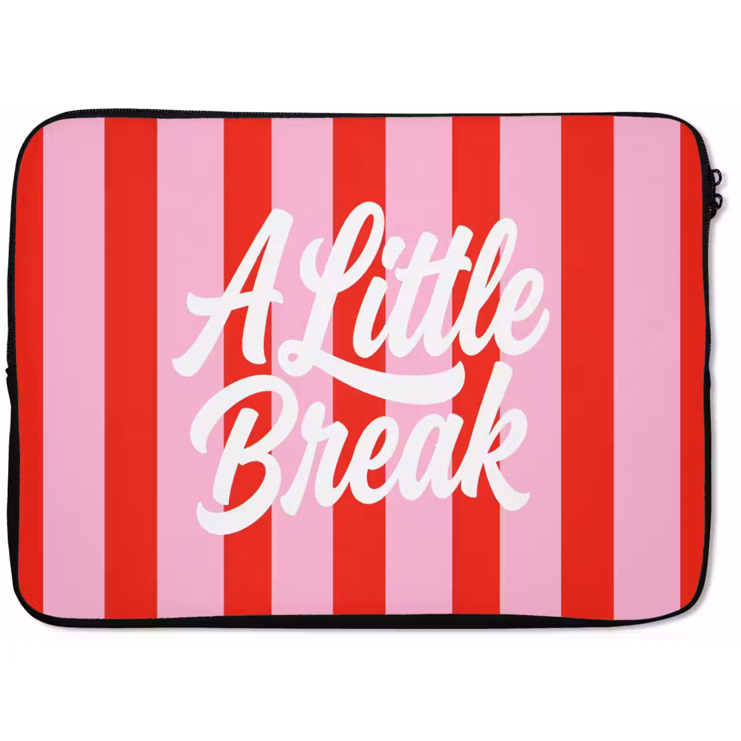 A Little Break - Strepen - Rood - Roze laptophoes neopreen klein -zkaufland3dotto