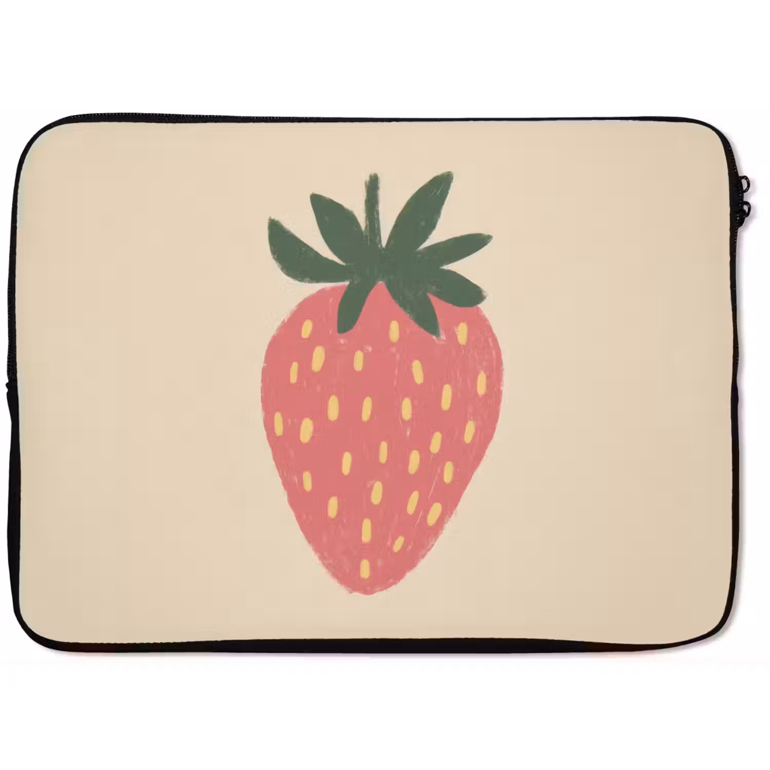 Aardbei - Minimalistisch - Rood - Fruit laptophoes neopreen klein -zkaufland3dotto
