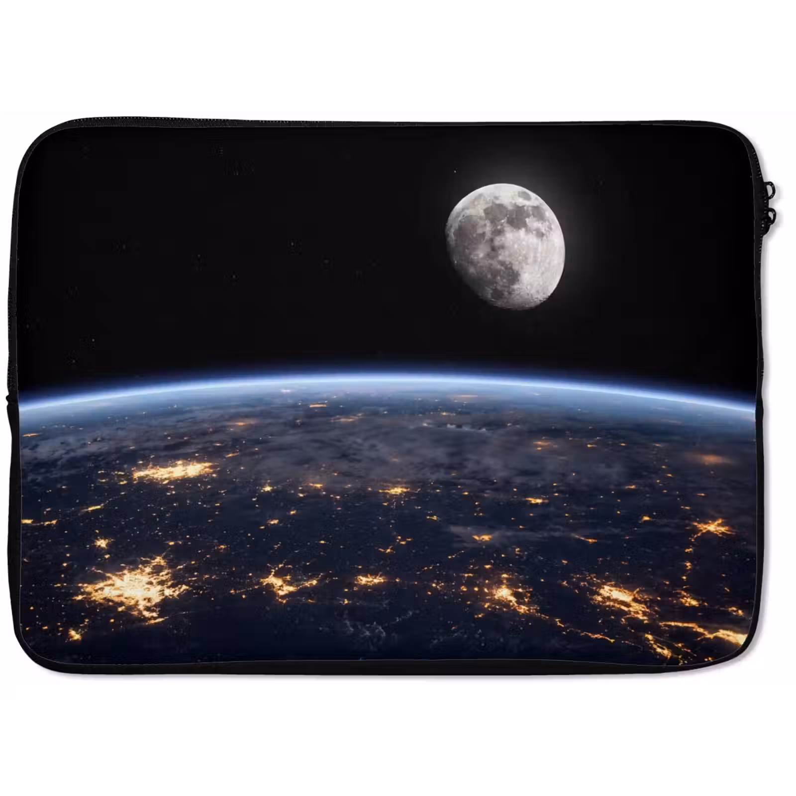 Laptophoes Aarde - Nacht - Ruimte - Aarde - Nacht - Ruimte laptophoes neopreen klein