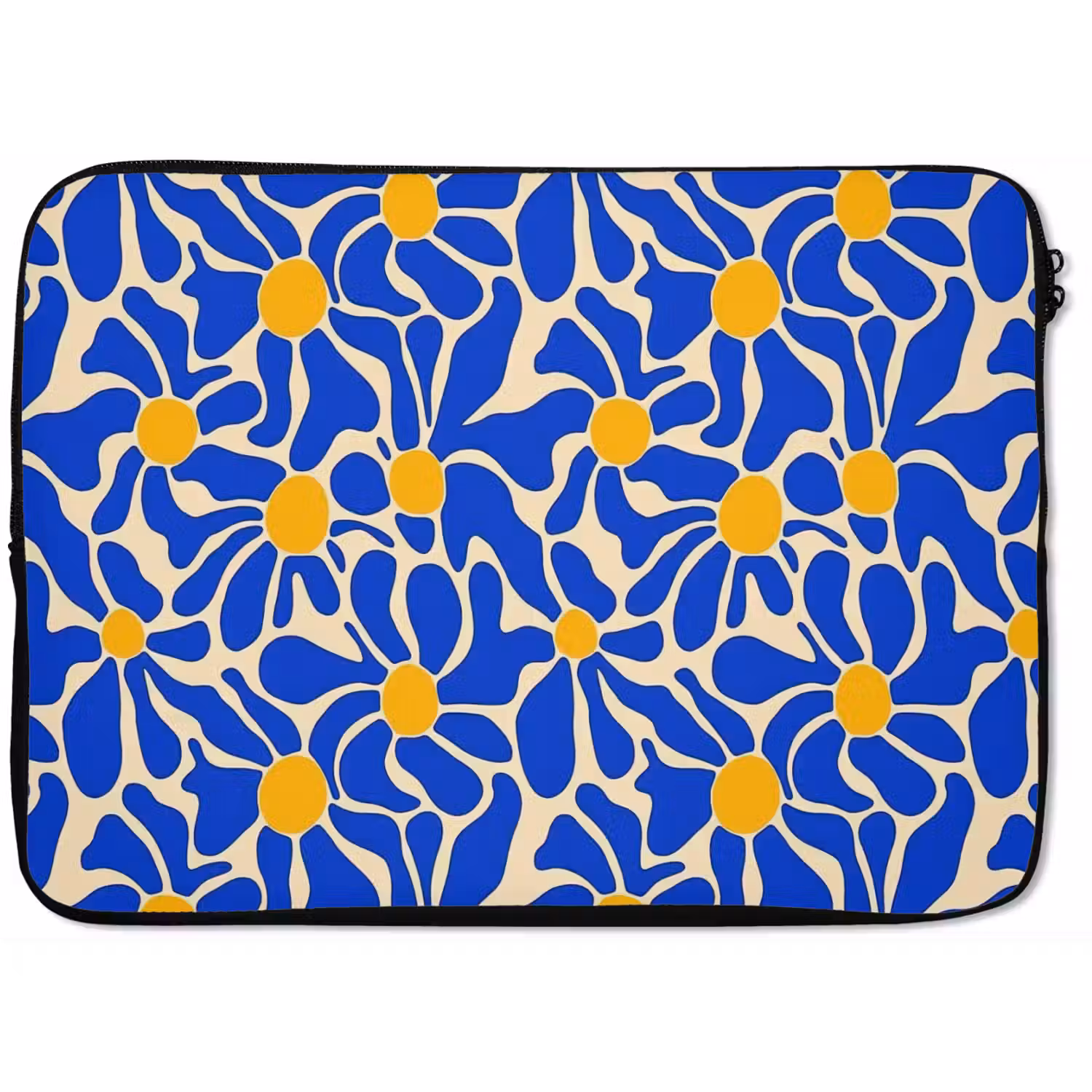 Abstract - Bloem - Blauw laptophoes neopreen klein 279 -zkaufland3dotto
