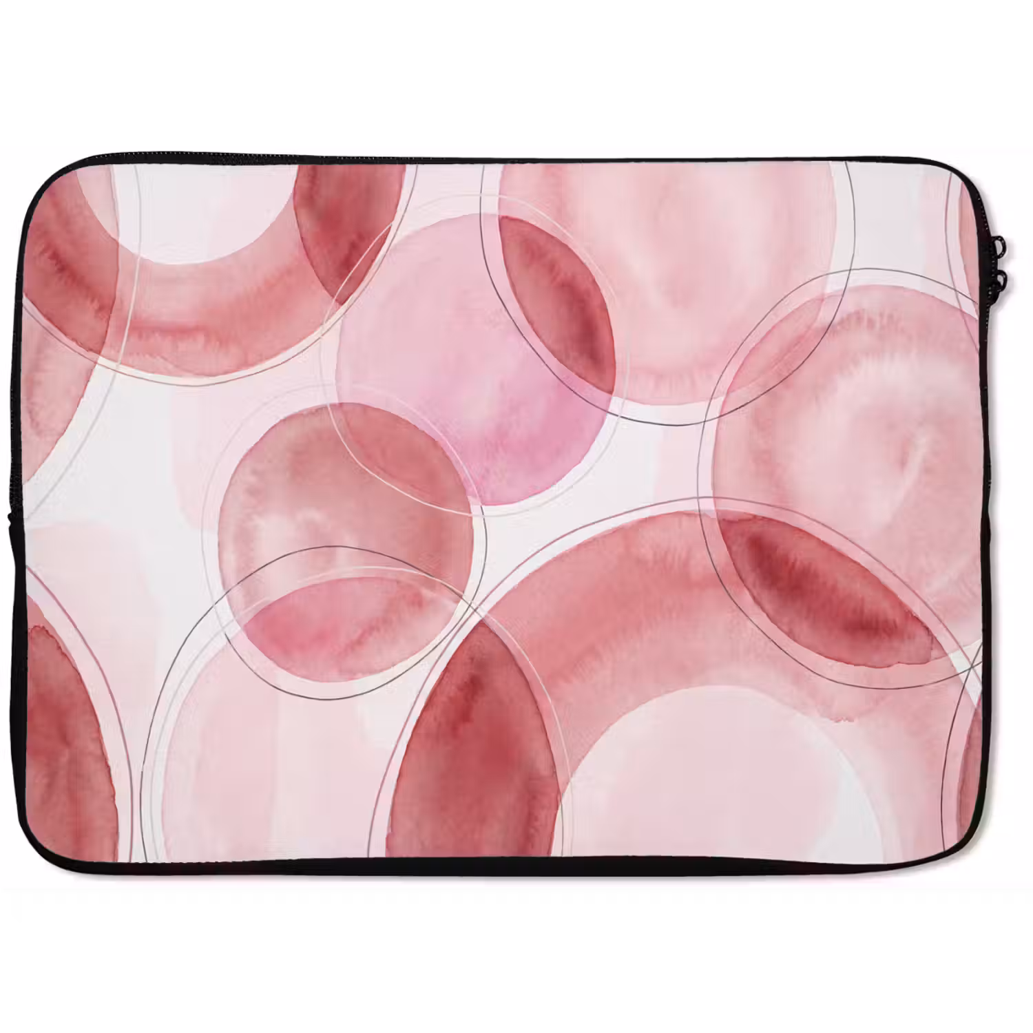 Abstract - Cirkels - Modern - Roze - Kunst laptophoes neopreen klein -zkaufland3dotto