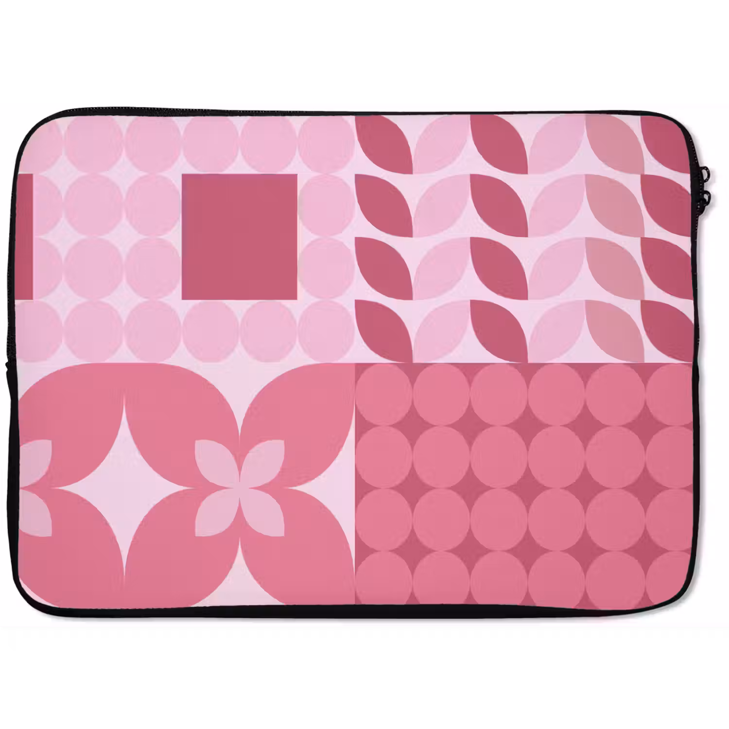 Abstract - Geometrisch - Patroon - Modern - Roze laptophoes neopreen klein -zkaufland3dotto