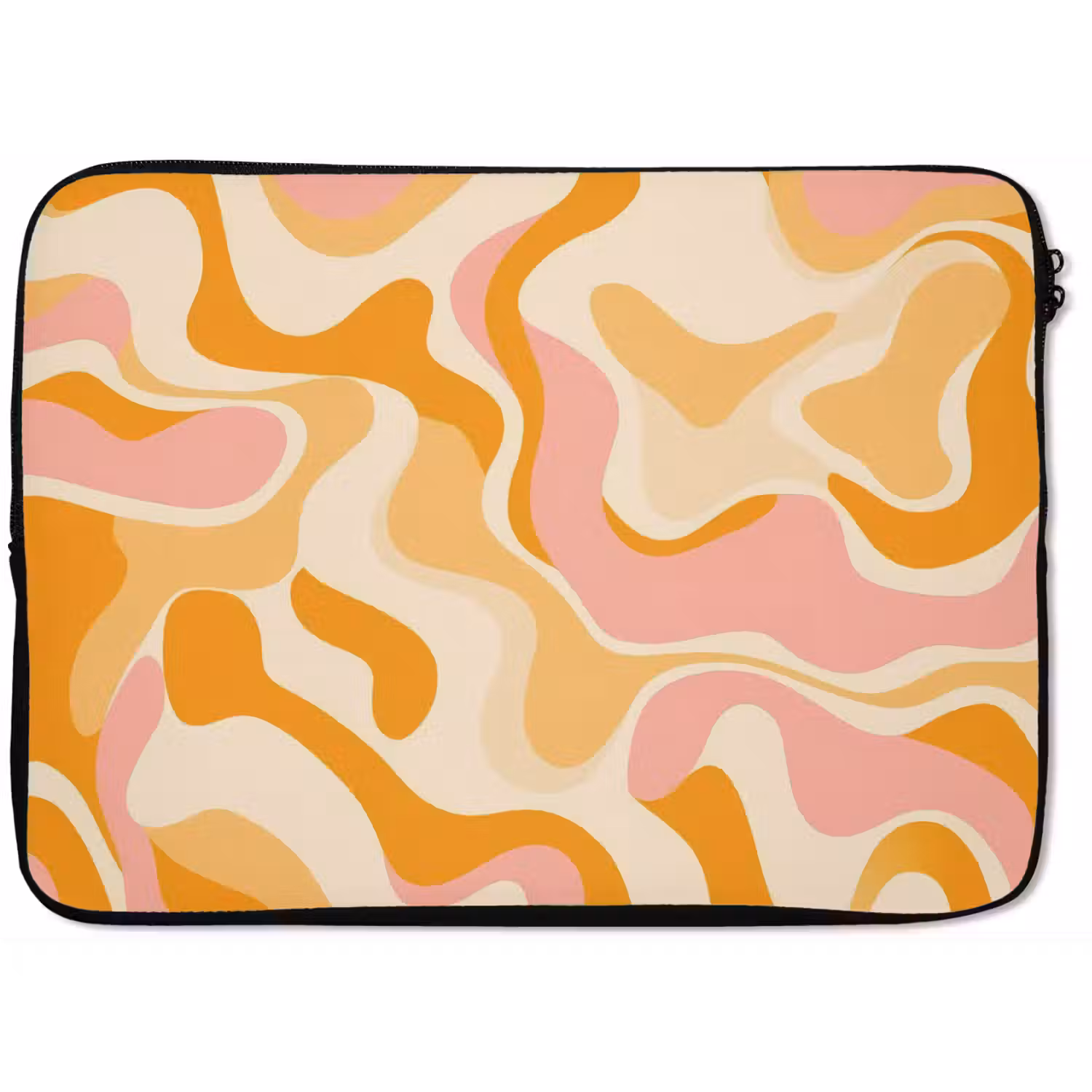 Abstract - Golvend - Oranje laptophoes neopreen klein -zkaufland3dotto
