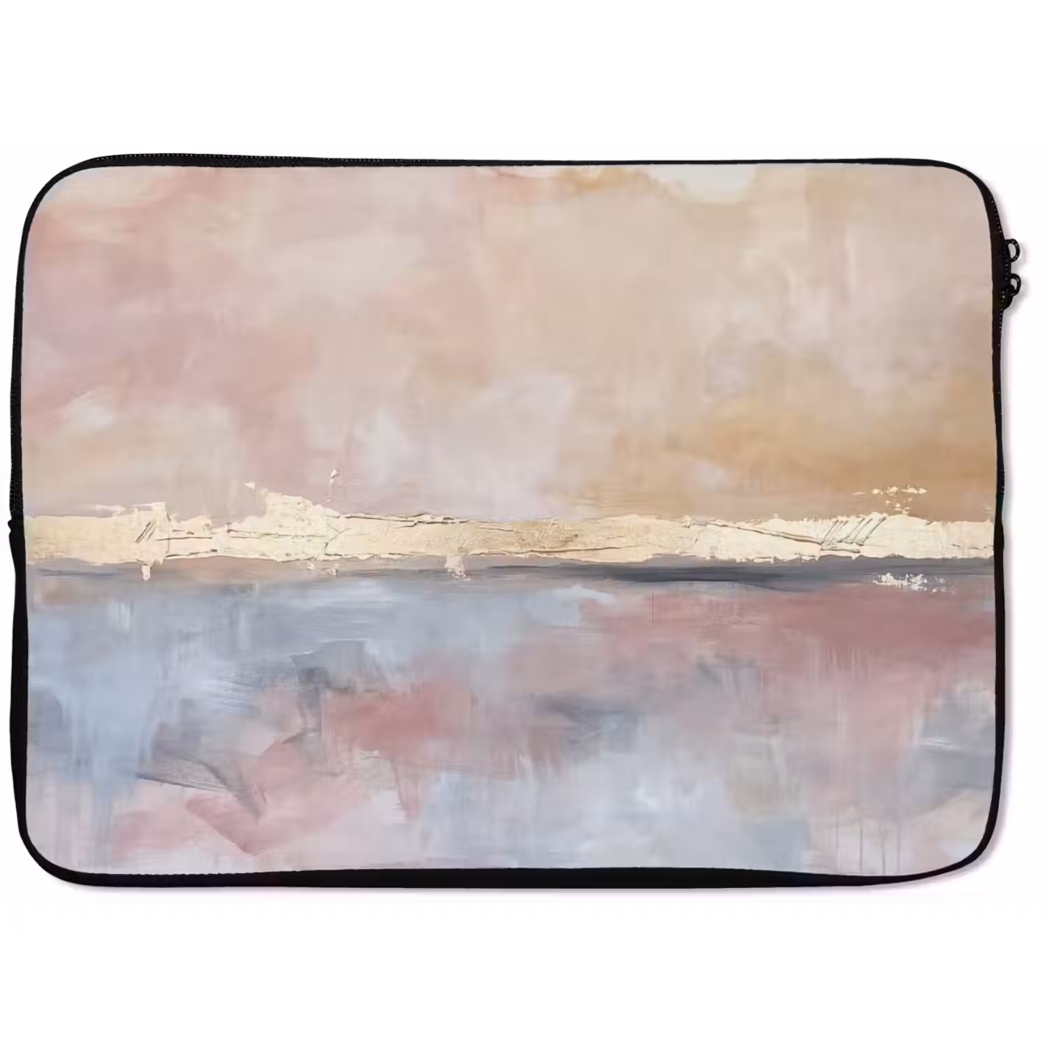 Abstract - Horizontaal - Kunst - Roze - Goud laptophoes neopreen klein -zkaufland3dotto