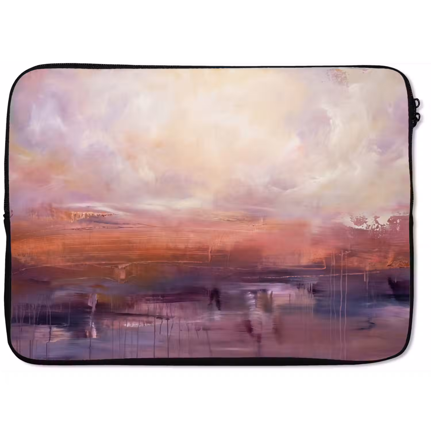 Abstract - Landschap - Modern - Paars - Oranje laptophoes neopreen klein -zkaufland3dotto