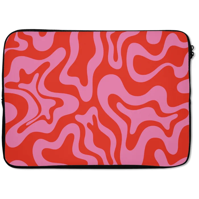 Abstract - Patroon - Rood - Roze - Minimalistisch laptophoes neopreen klein -zkaufland3dotto