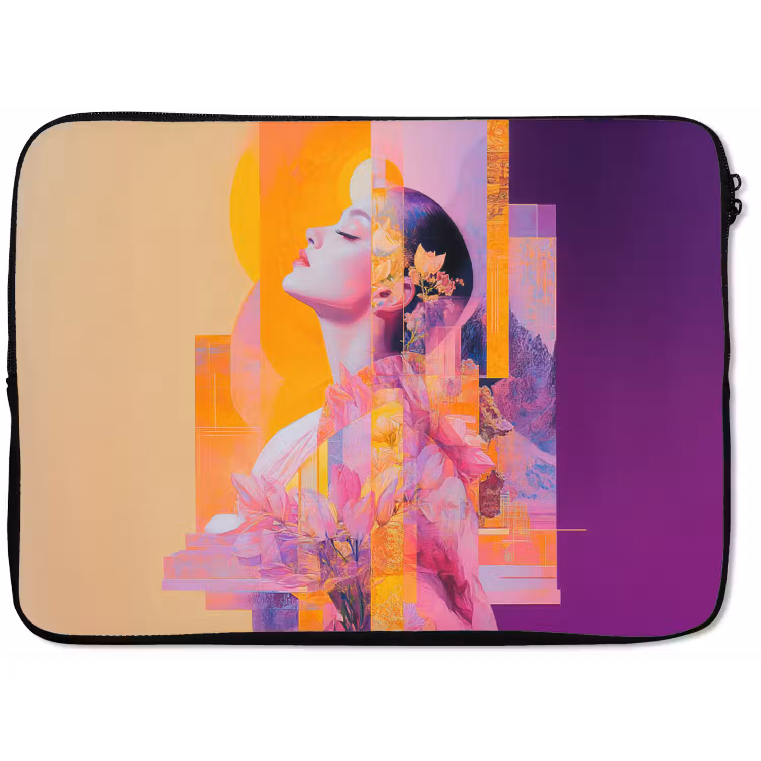Abstract - Portret - Vrouw - Kleurrijk laptophoes neopreen klein -zkaufland3dotto