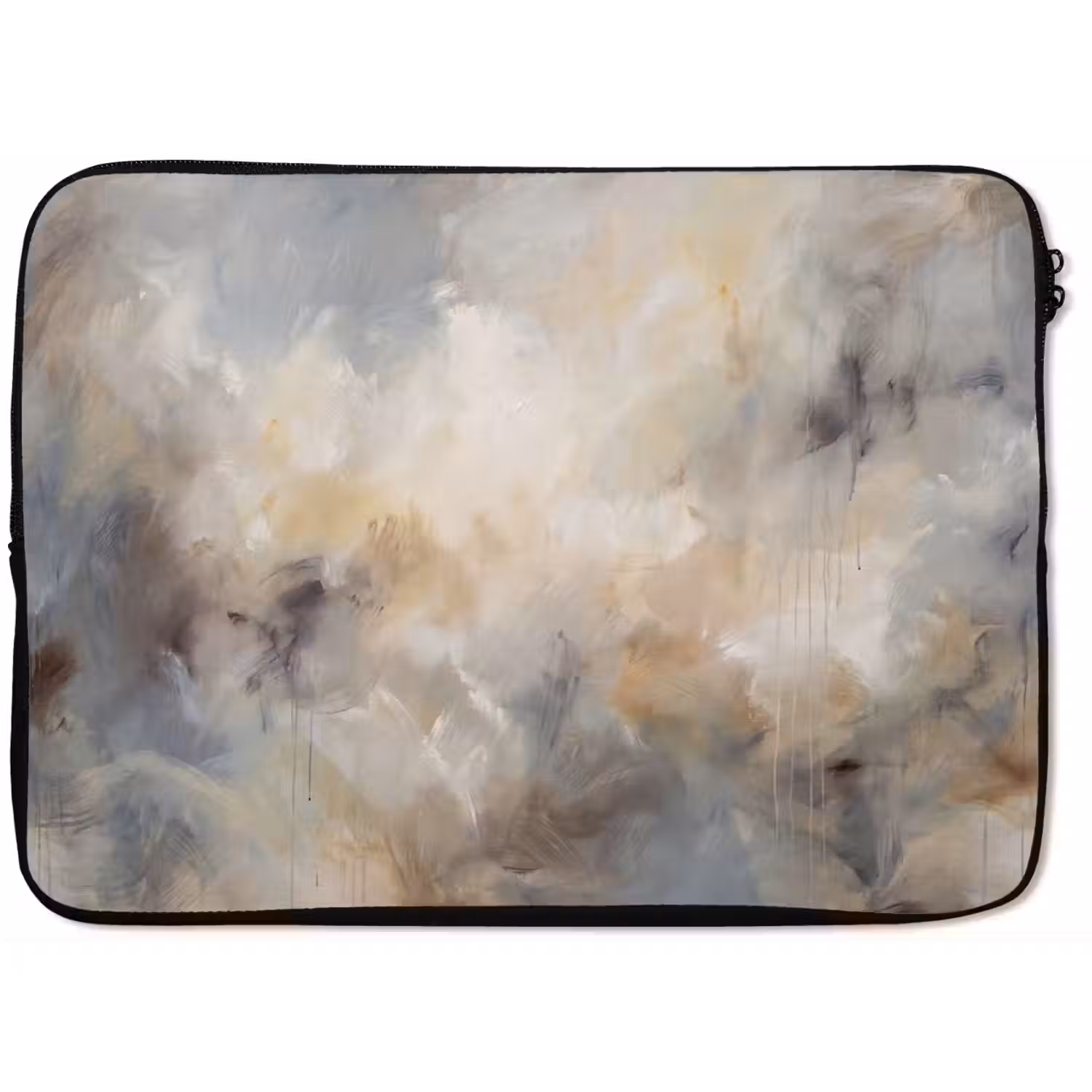 Abstract - Wolken - Sfeervol - Beige - Grijs laptophoes neopreen klein -zkaufland3dotto