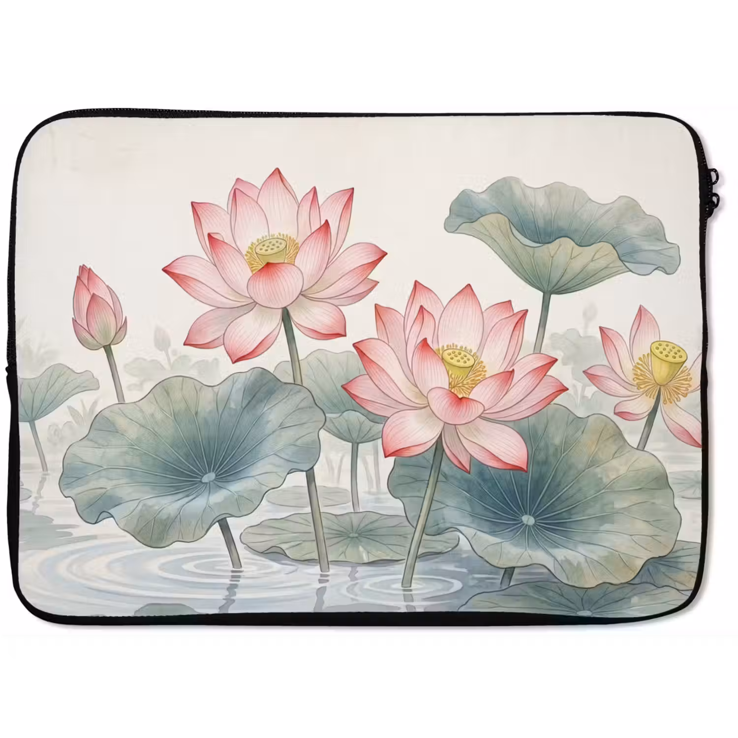 Aquarel - Lotusbloemen - Kleurrijk laptophoes neopreen klein -zkaufland3dotto
