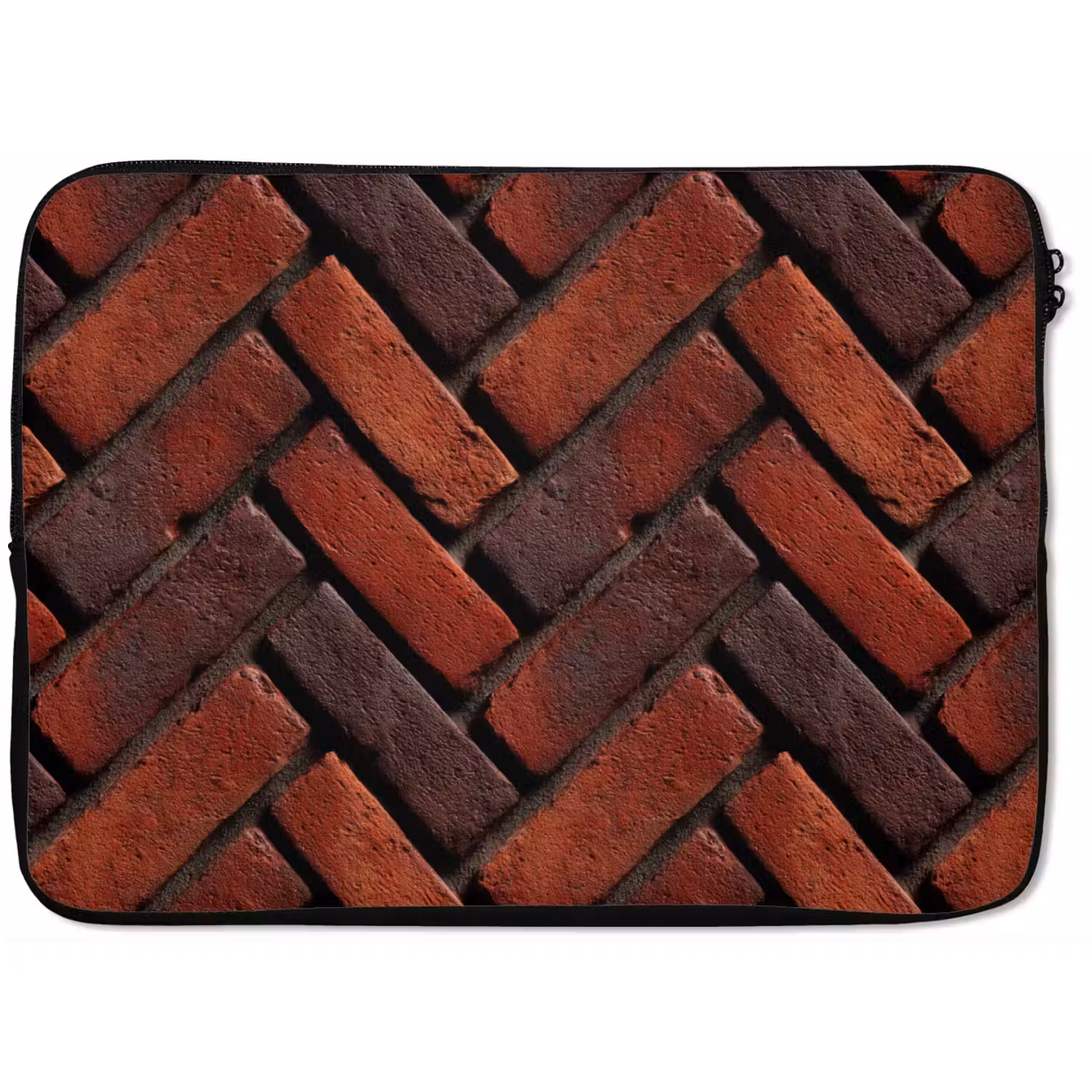 Bakstenen - Visgraat - Structuur - Roodbruin laptophoes neopreen klein 279 -zkaufland3dotto