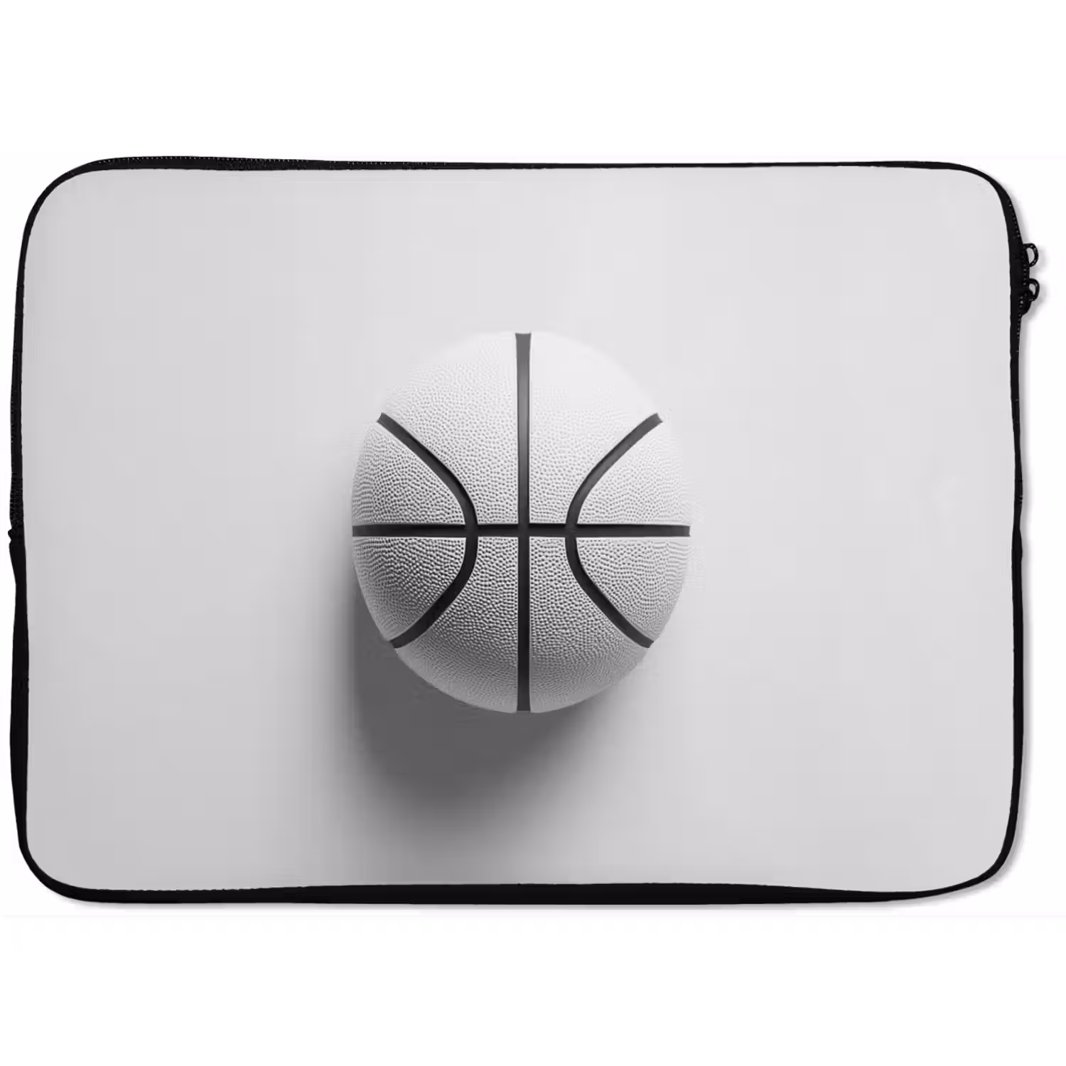Basketbal - Wit - Schaduw - Lijnen laptophoes neopreen klein -zkaufland3dotto
